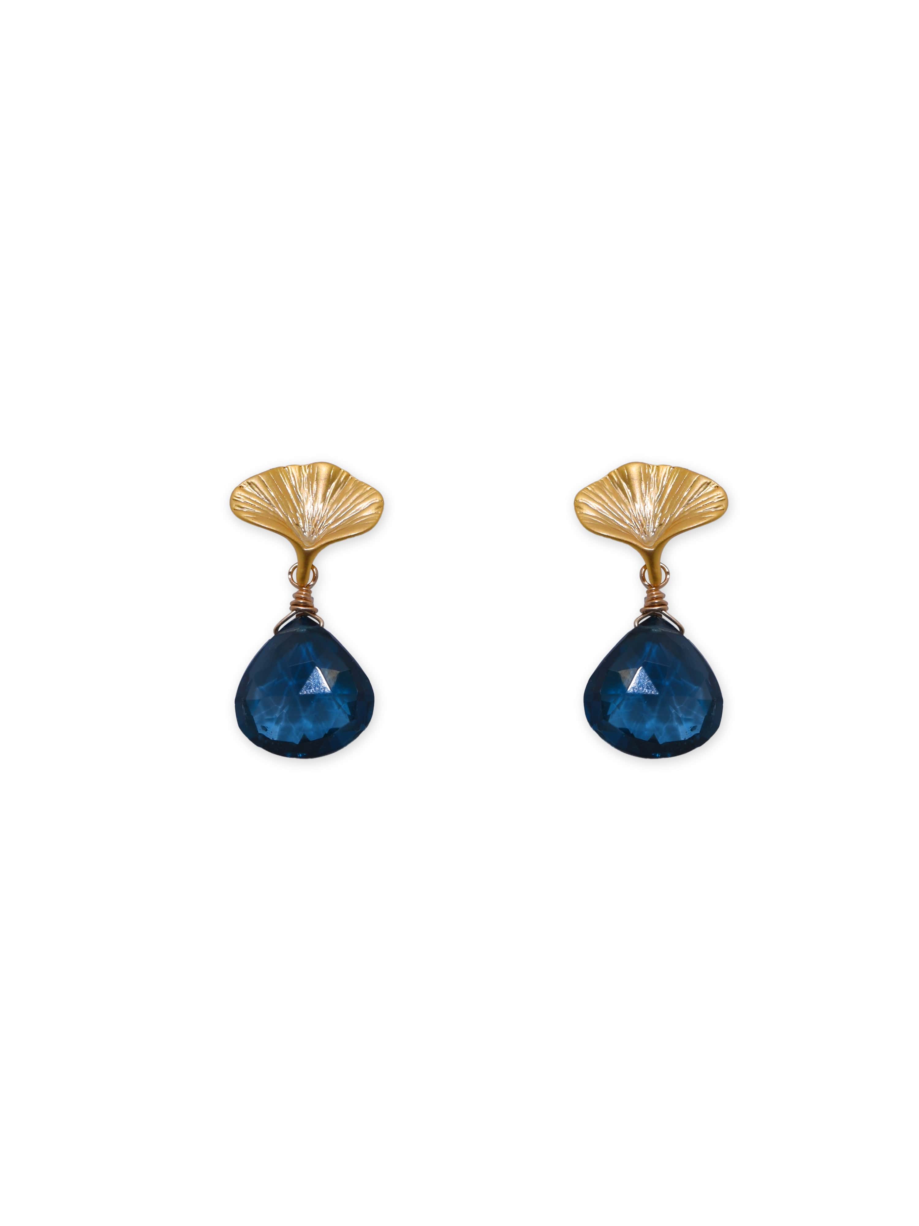 Ginkgo Earrings in London Blue Topaz