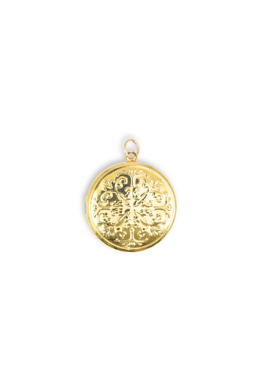 Gold locket on a white background