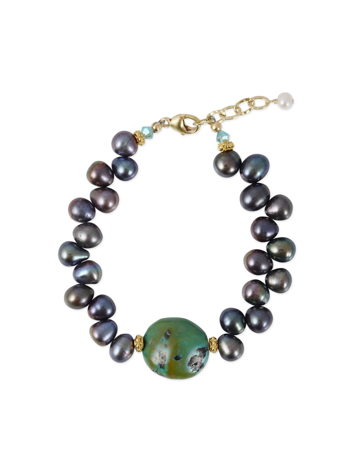 Grace Bracelet with Turquoise in Peacock Pearl