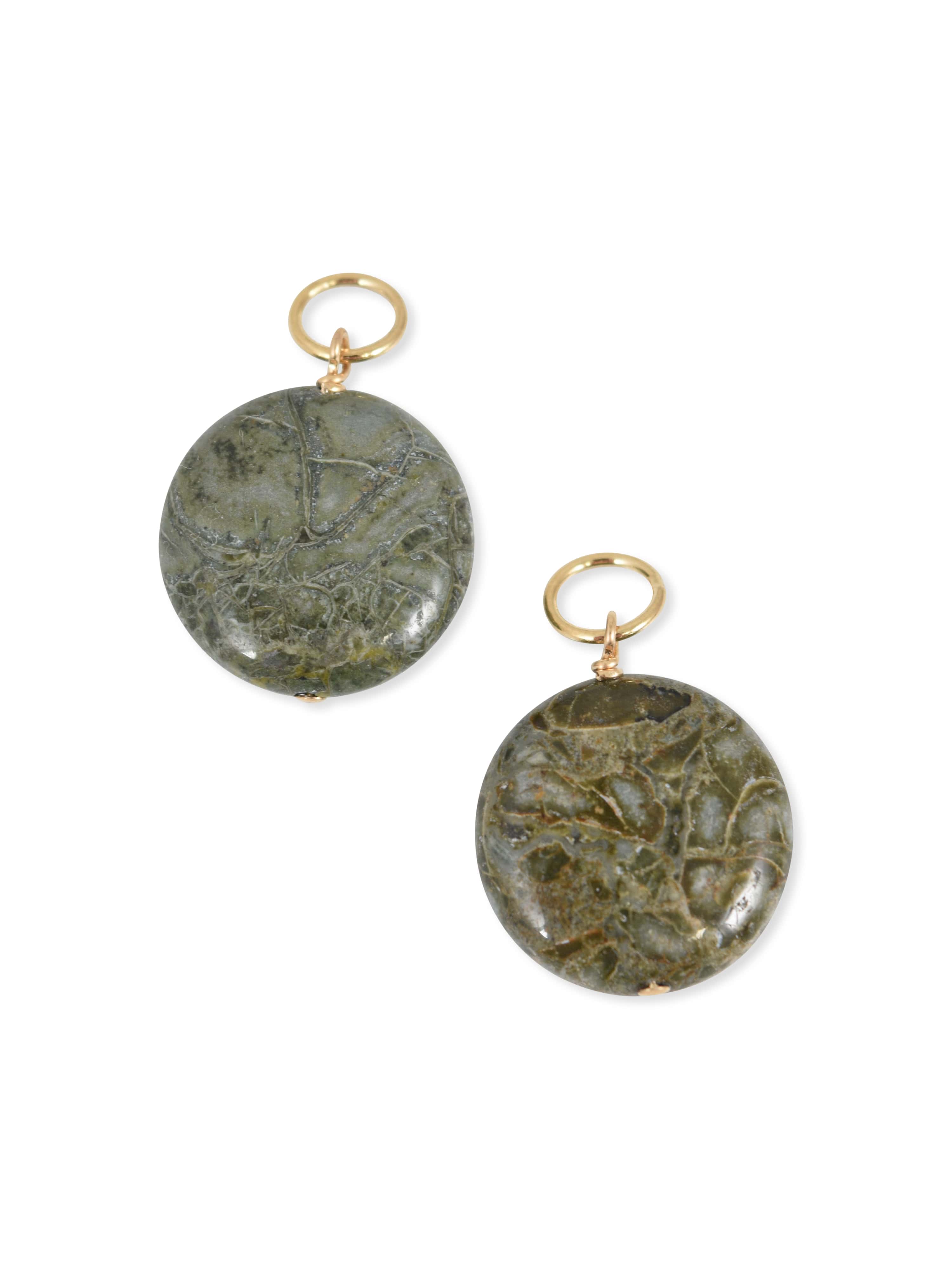 Green Jasper Circle Charm