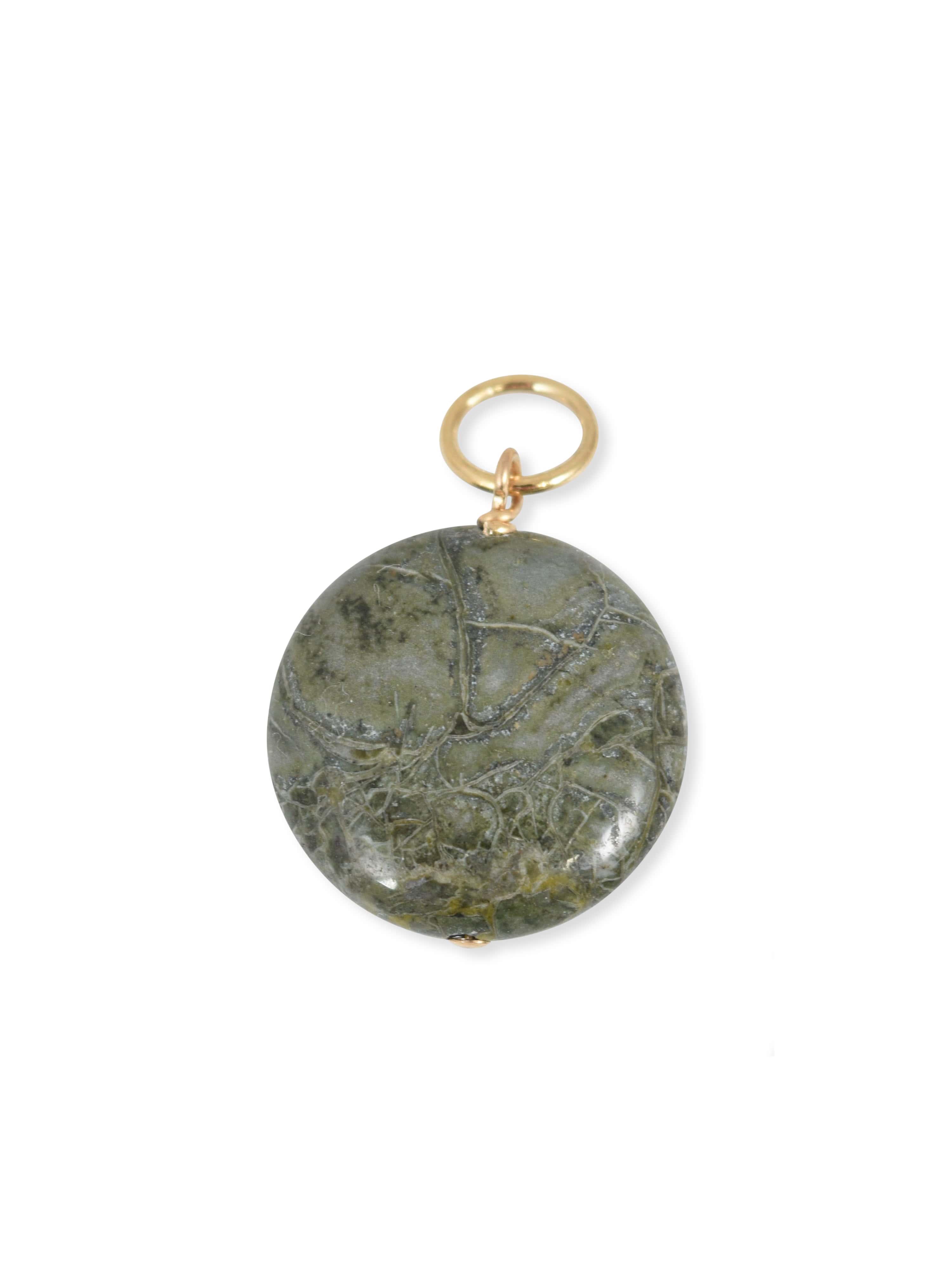Green Jasper Circle Charm