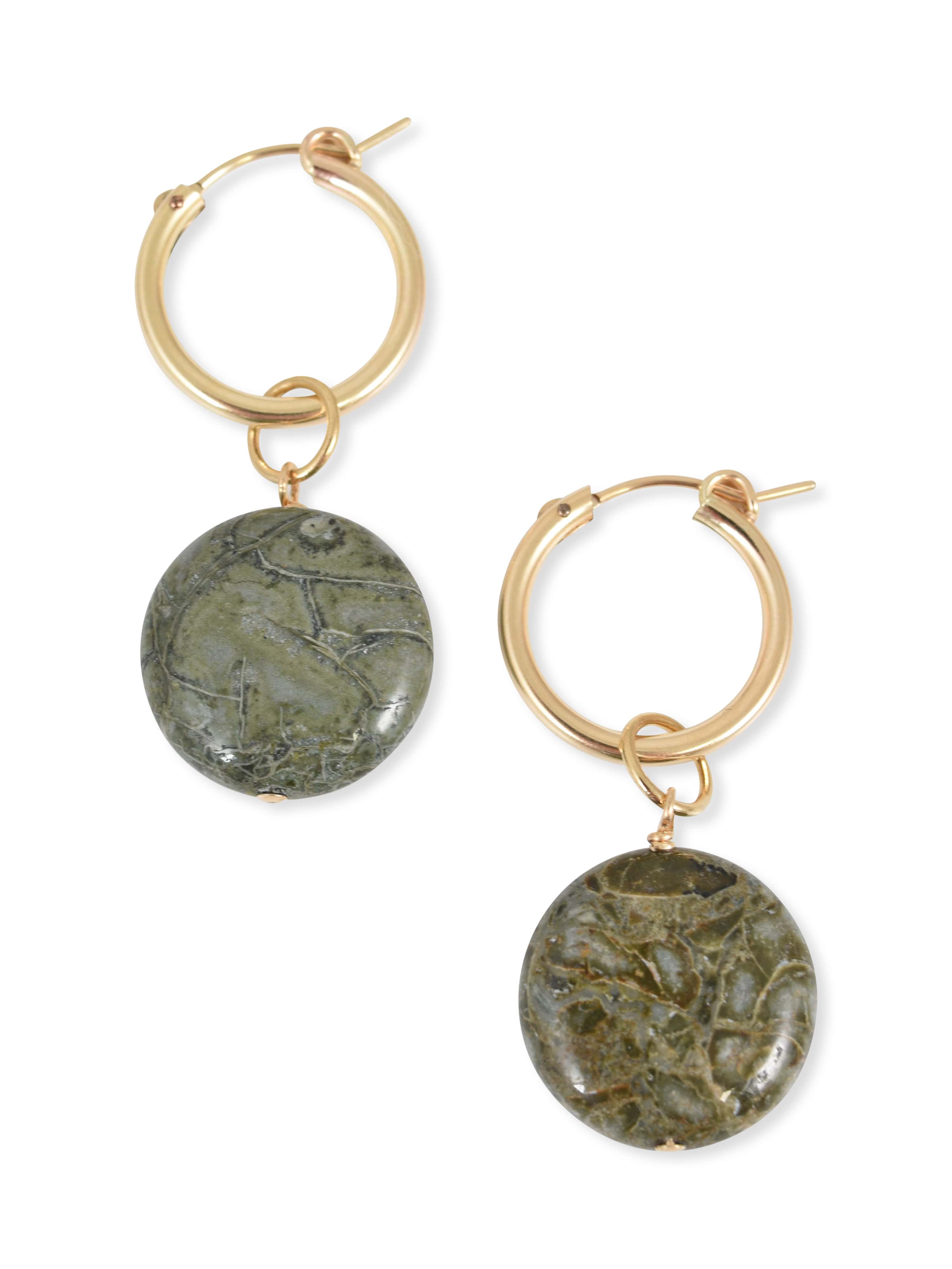 Green Jasper Circle Charm
