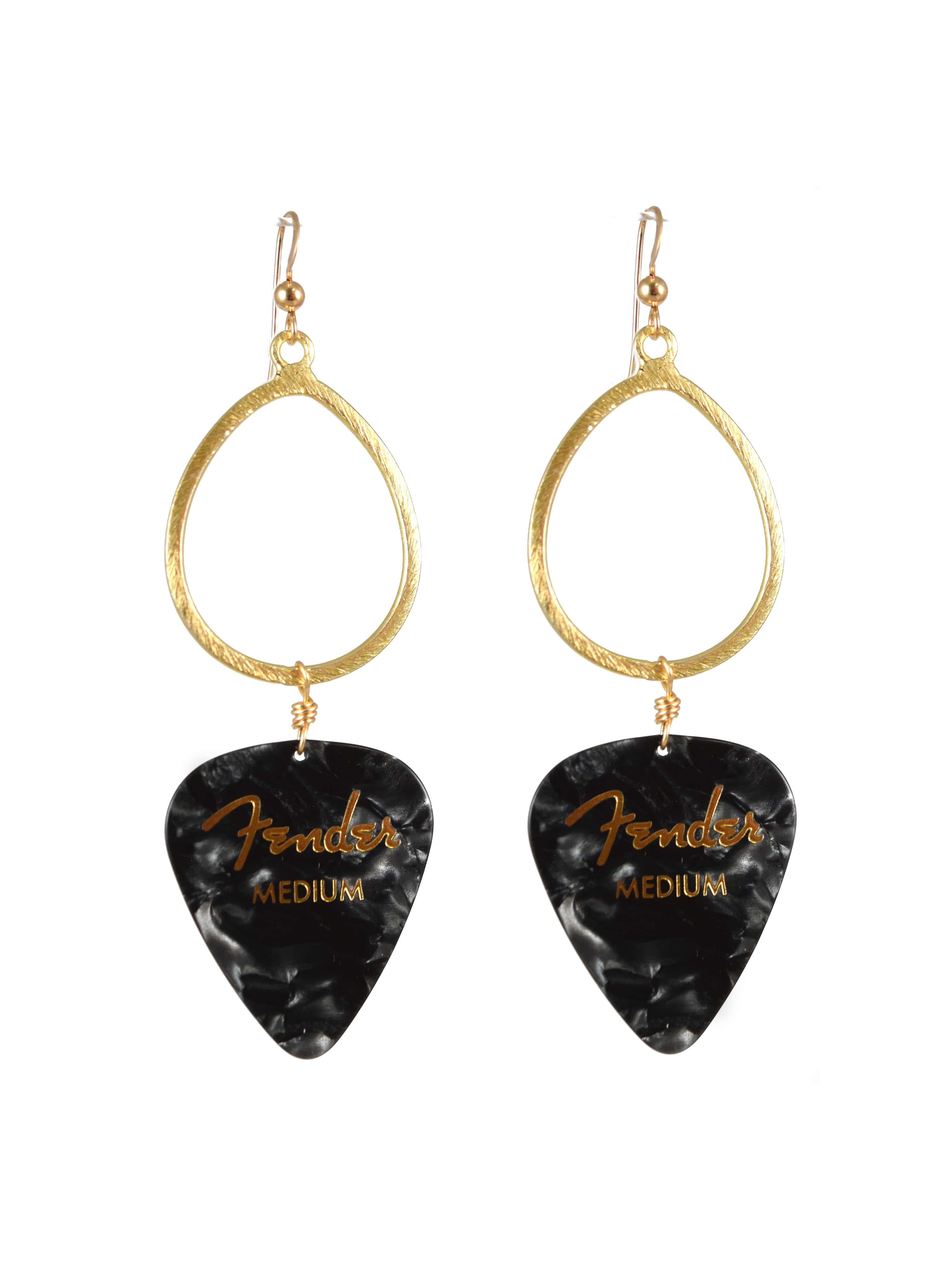 Guitar Pick Earrings in Charcoal