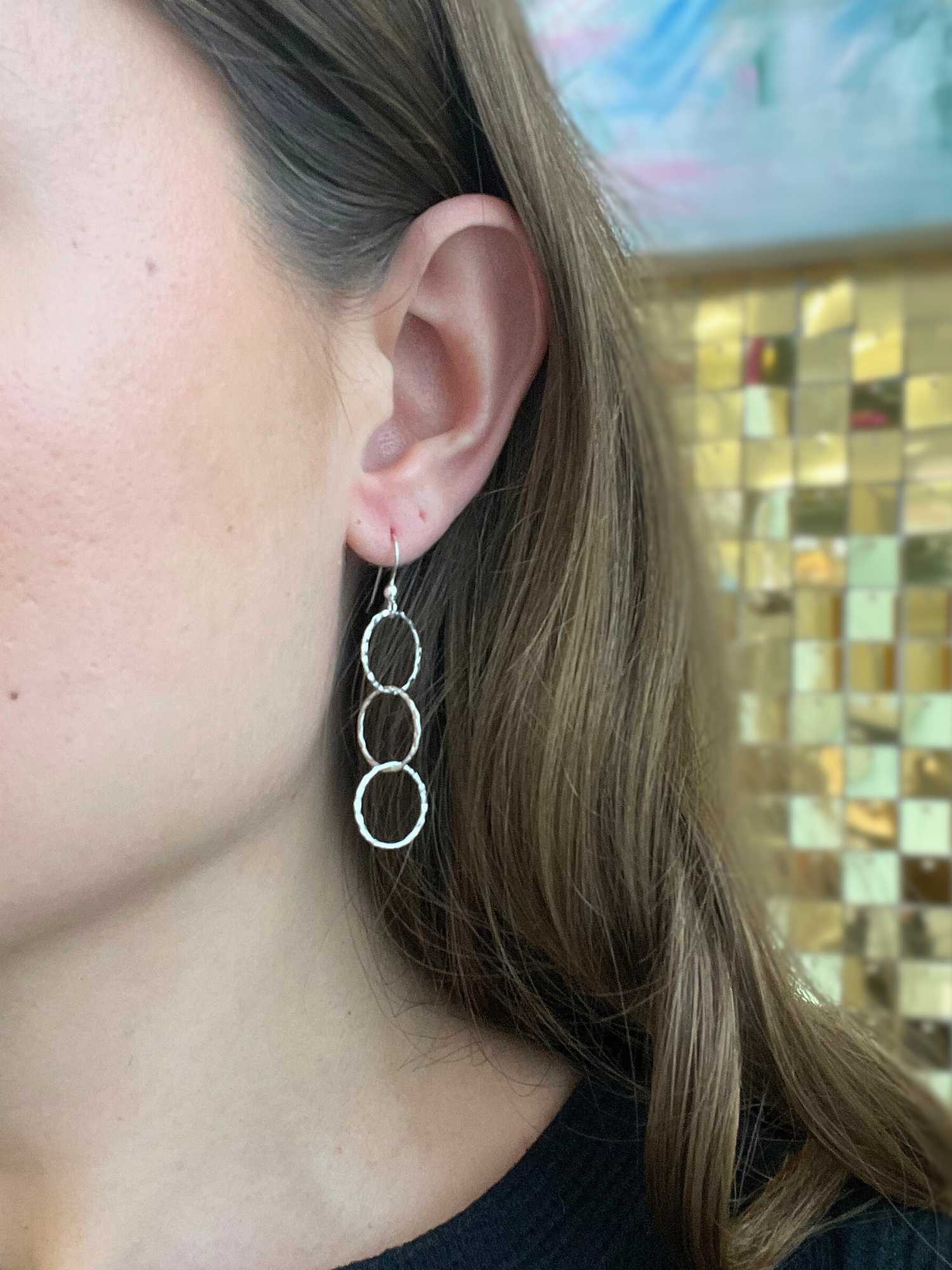 Hammered Trio Earrings