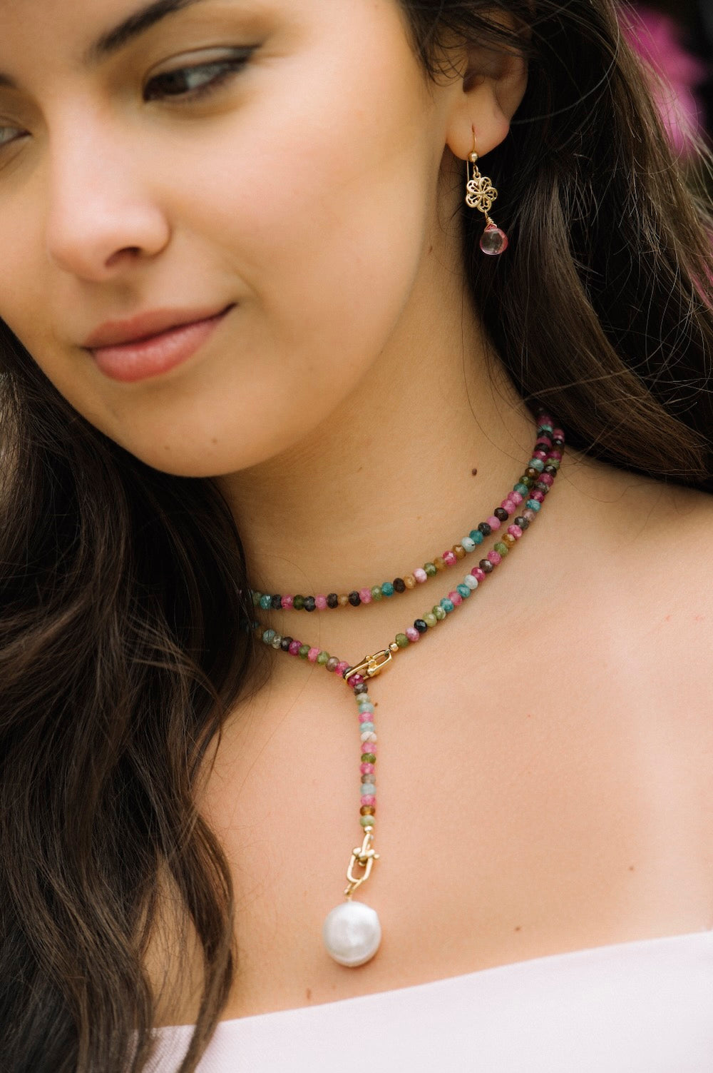 Austin Rainbow Lariat Necklace