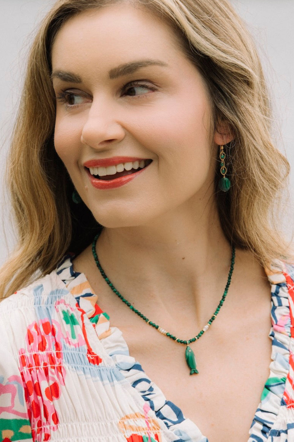 Mia Malachite Fish Necklace