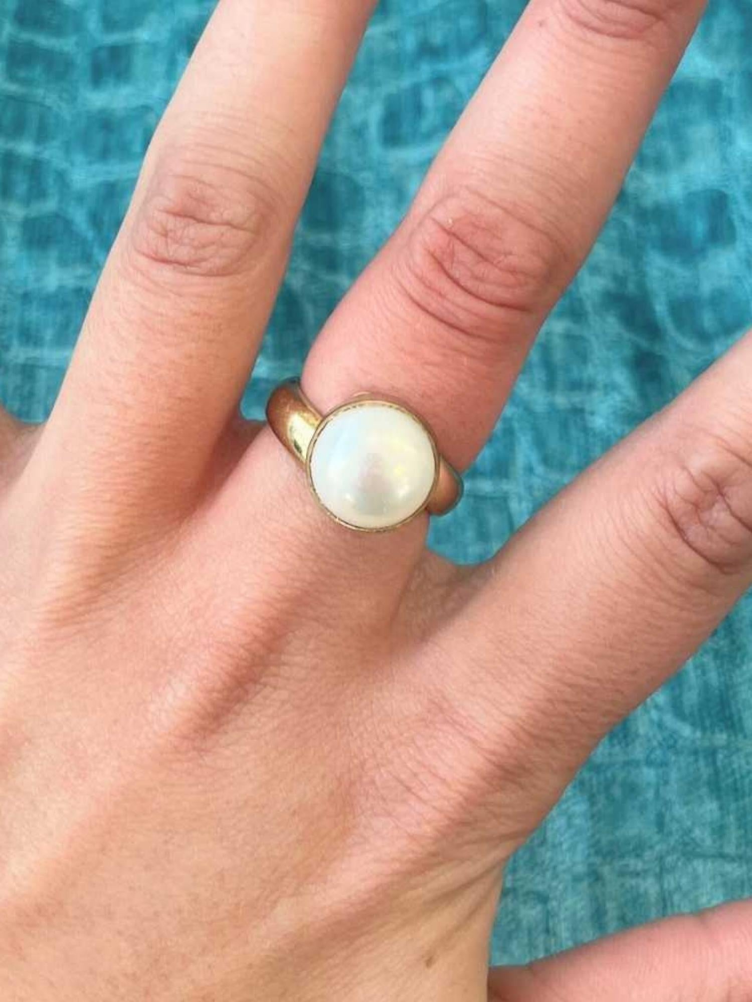 Island Pearl Adjustable Ring in Gold