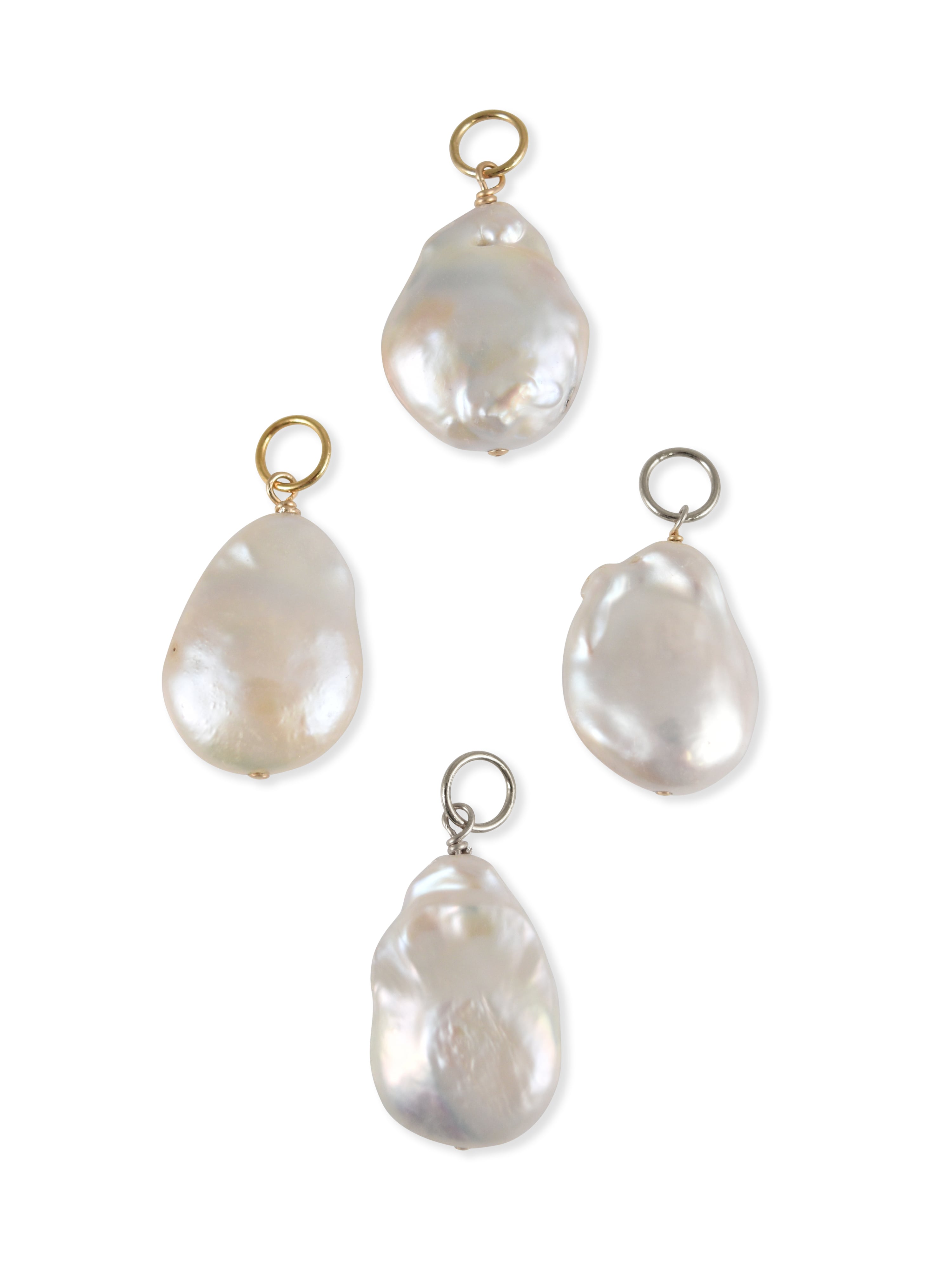 White Keshi Pearl Charm