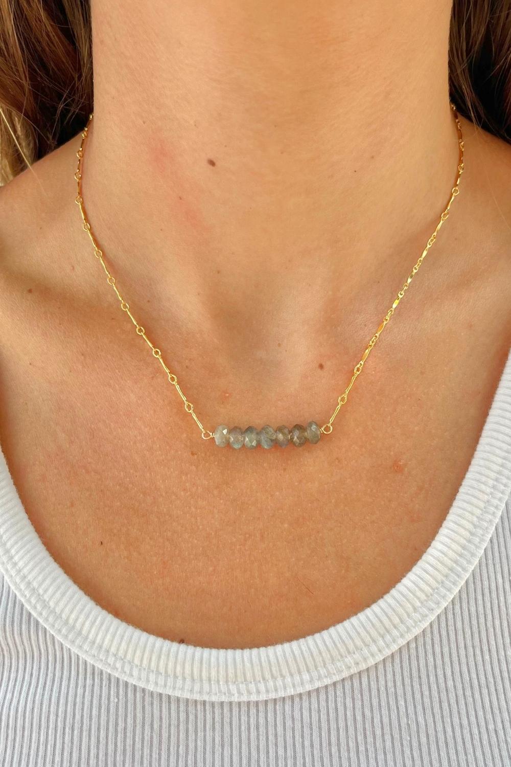 Labradorite Bar Necklace