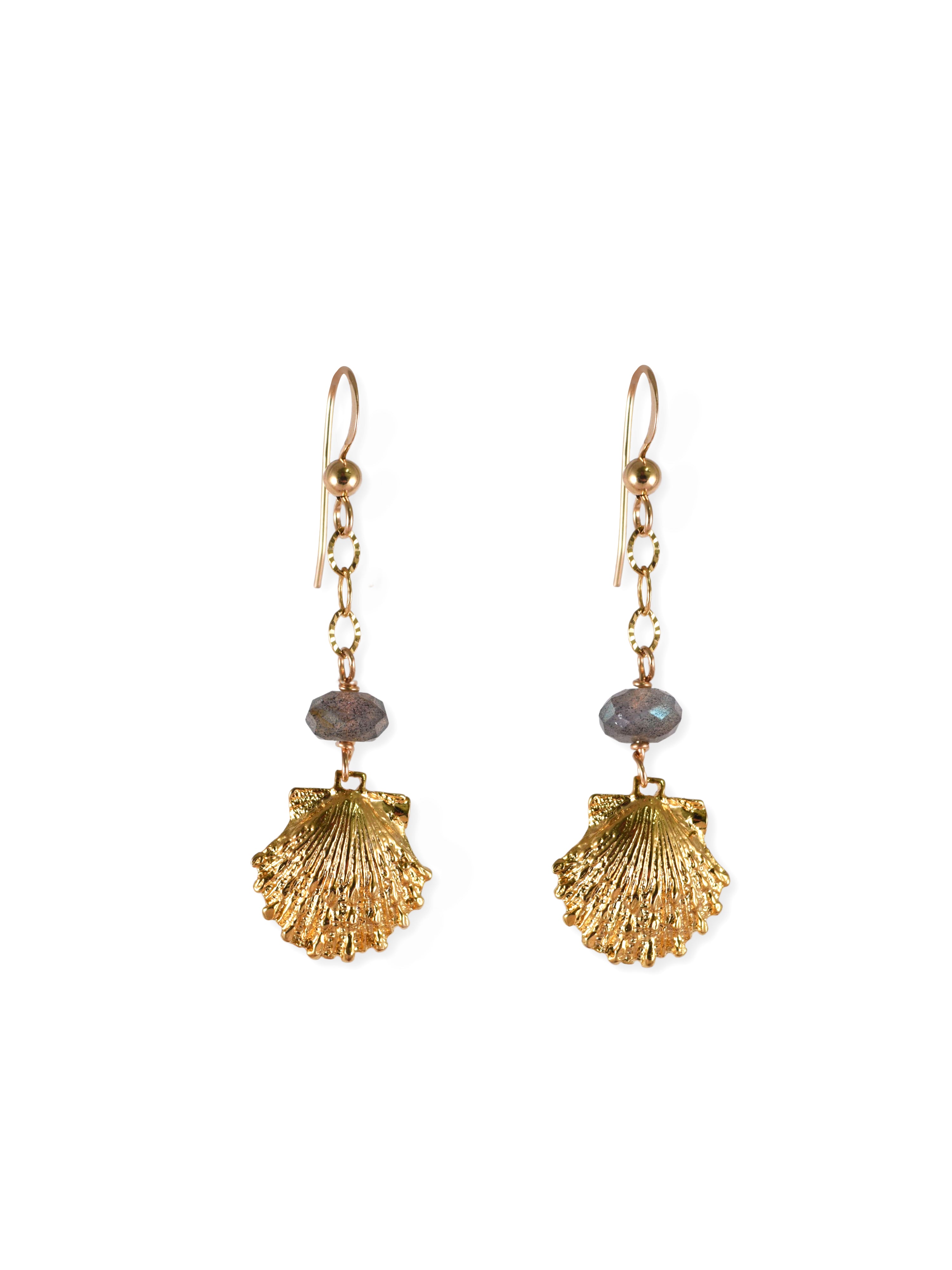 Sally Scallop Earrings in Labradorite
