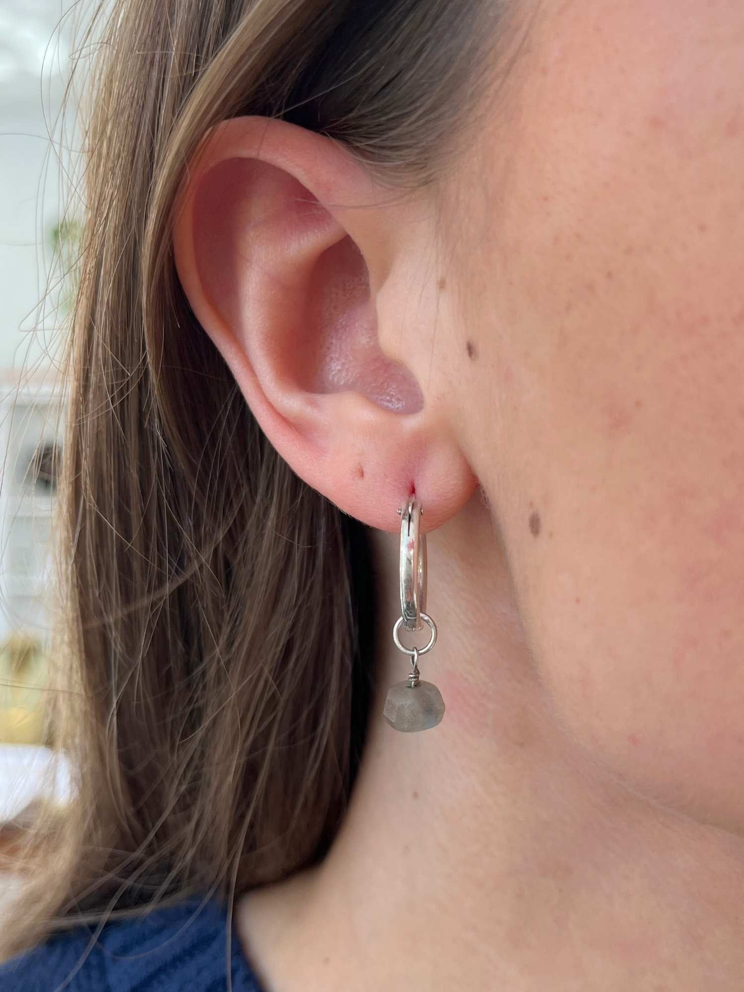 Labradorite Rondelle Charm