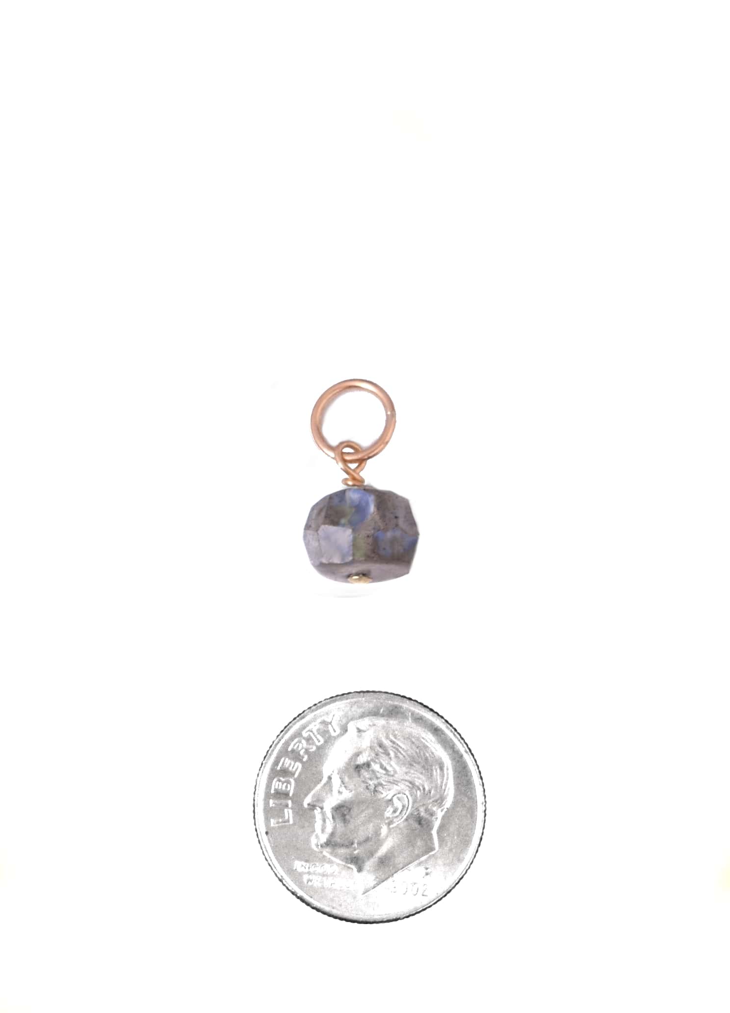 Labradorite Rondelle Charm