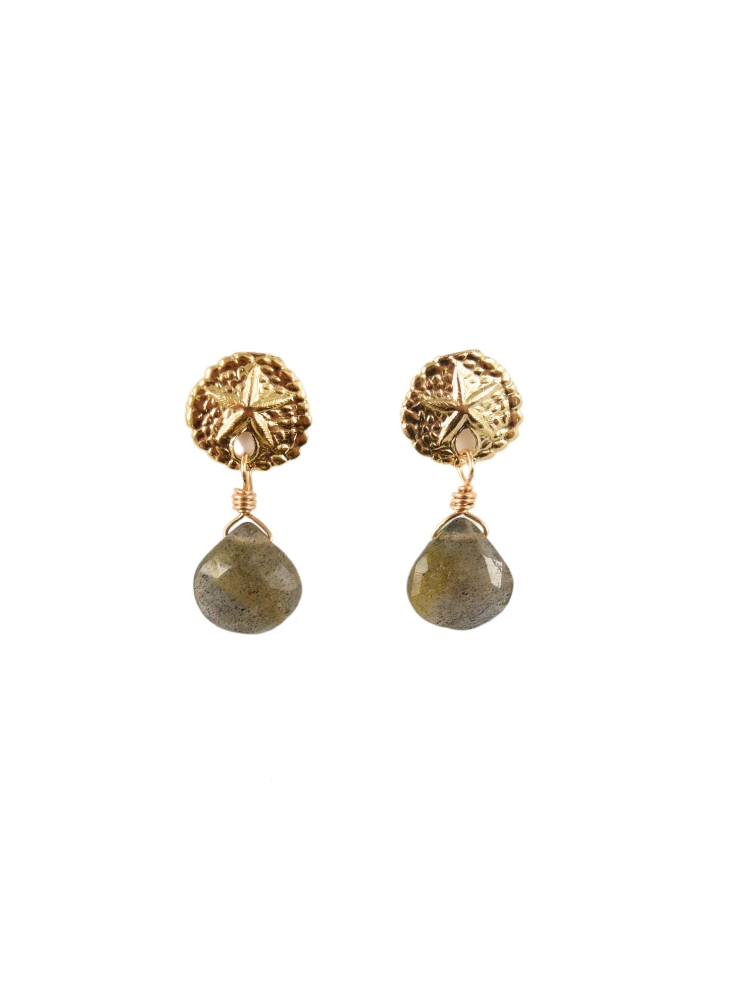 Sullivan Sand Dollar Posts in Labradorite