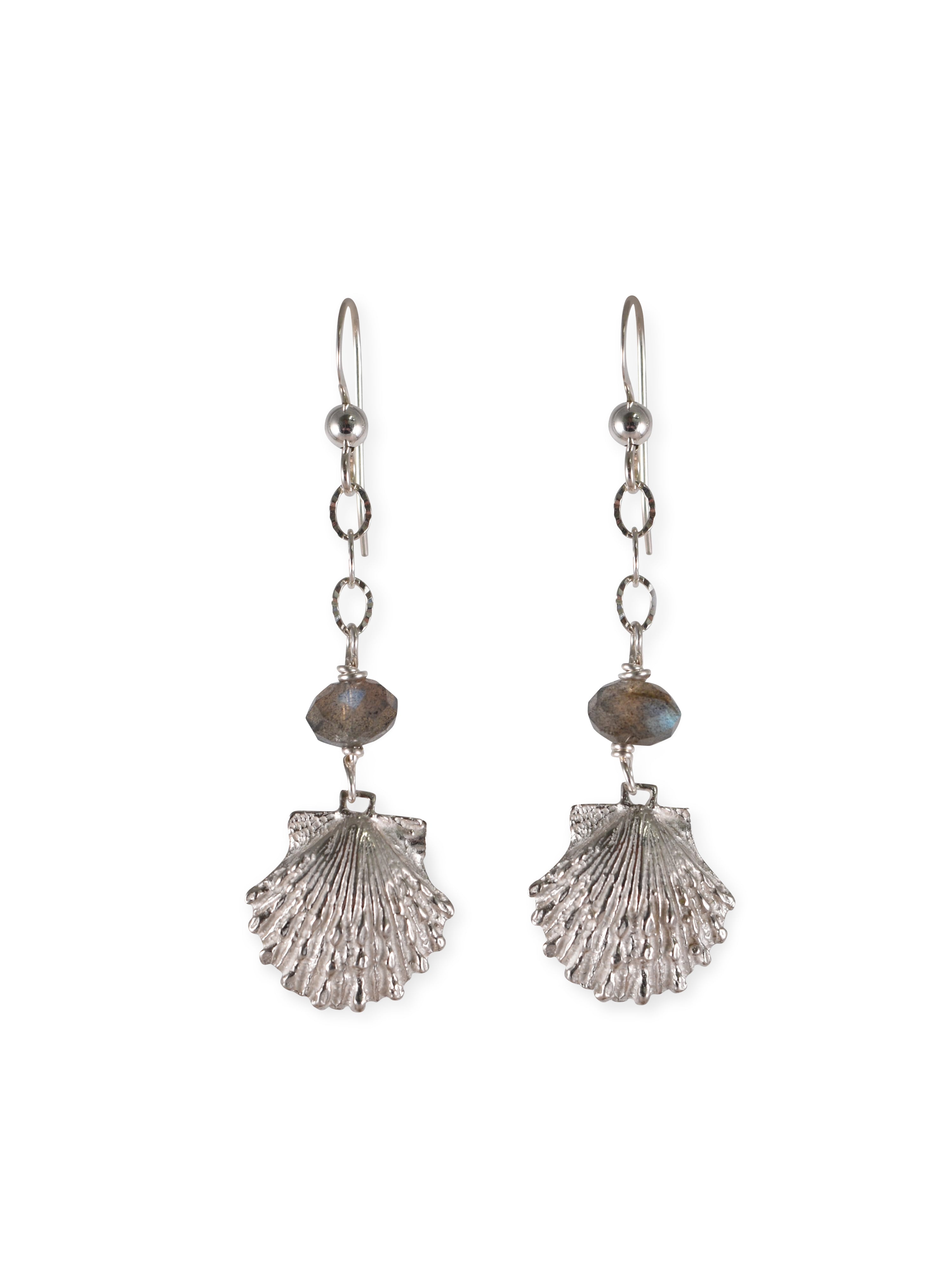 Sally Scallop Earrings in Labradorite