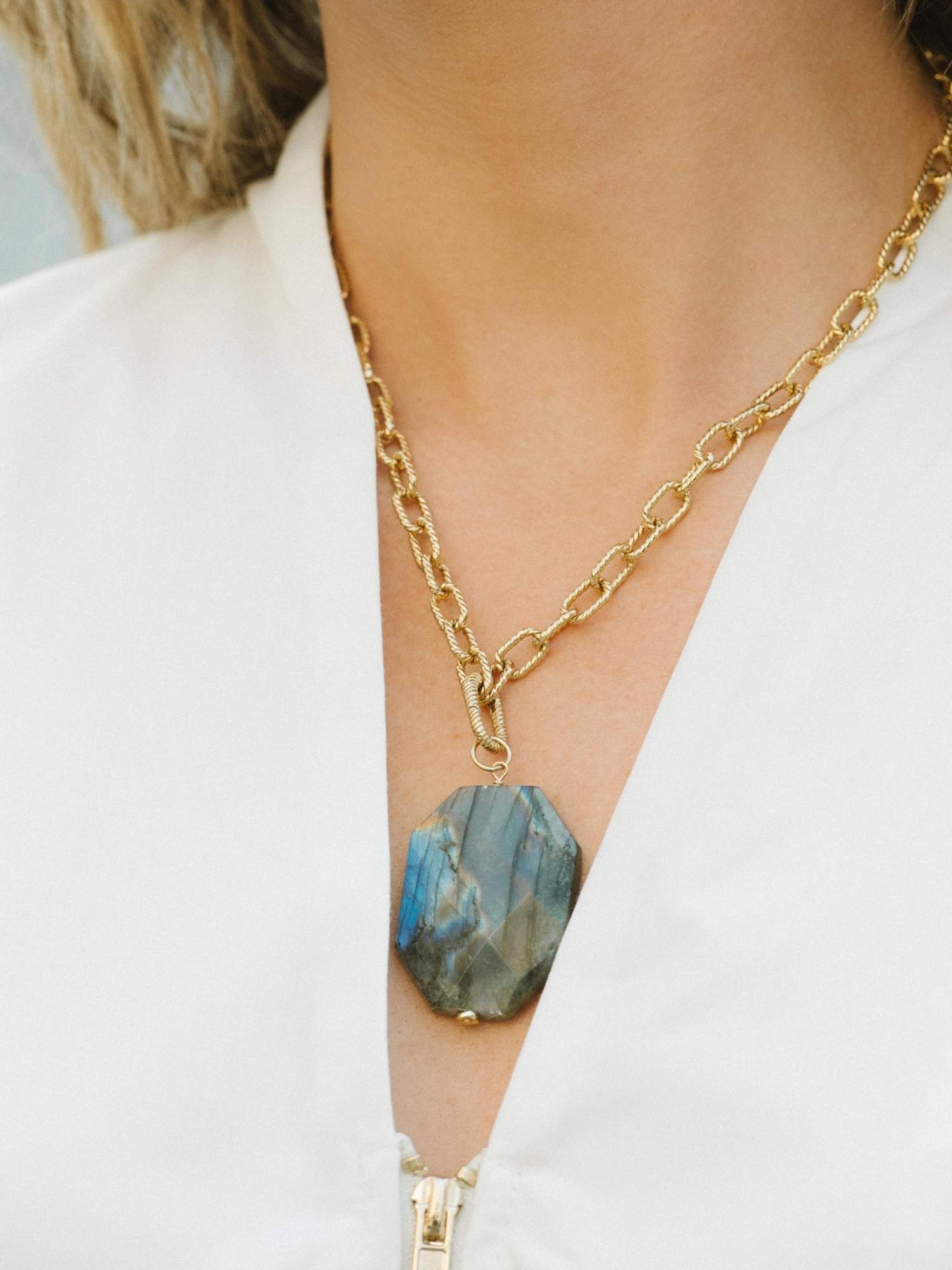 Labradorite Slab Necklace Charm