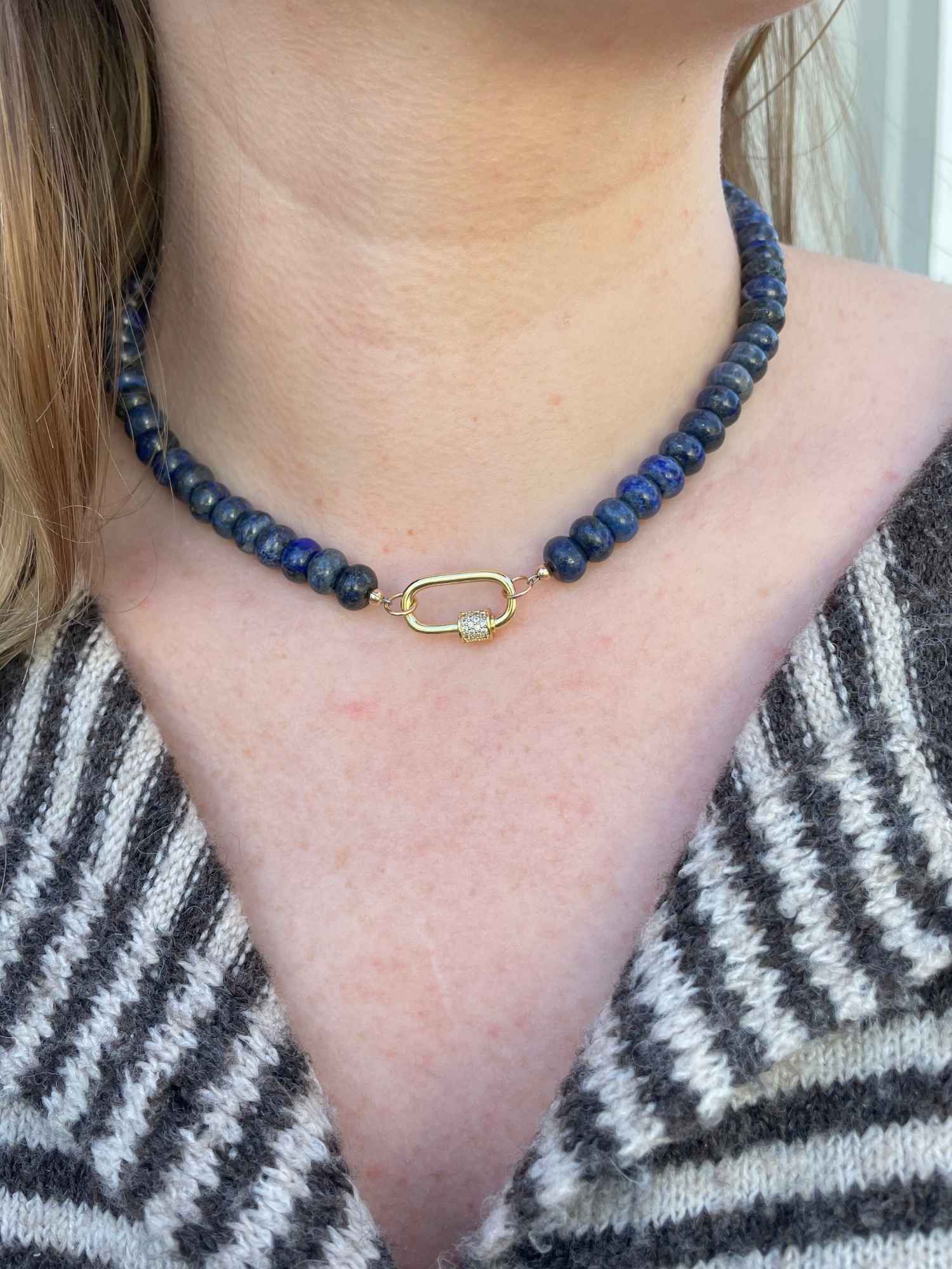 Lapis Carabiner Necklace