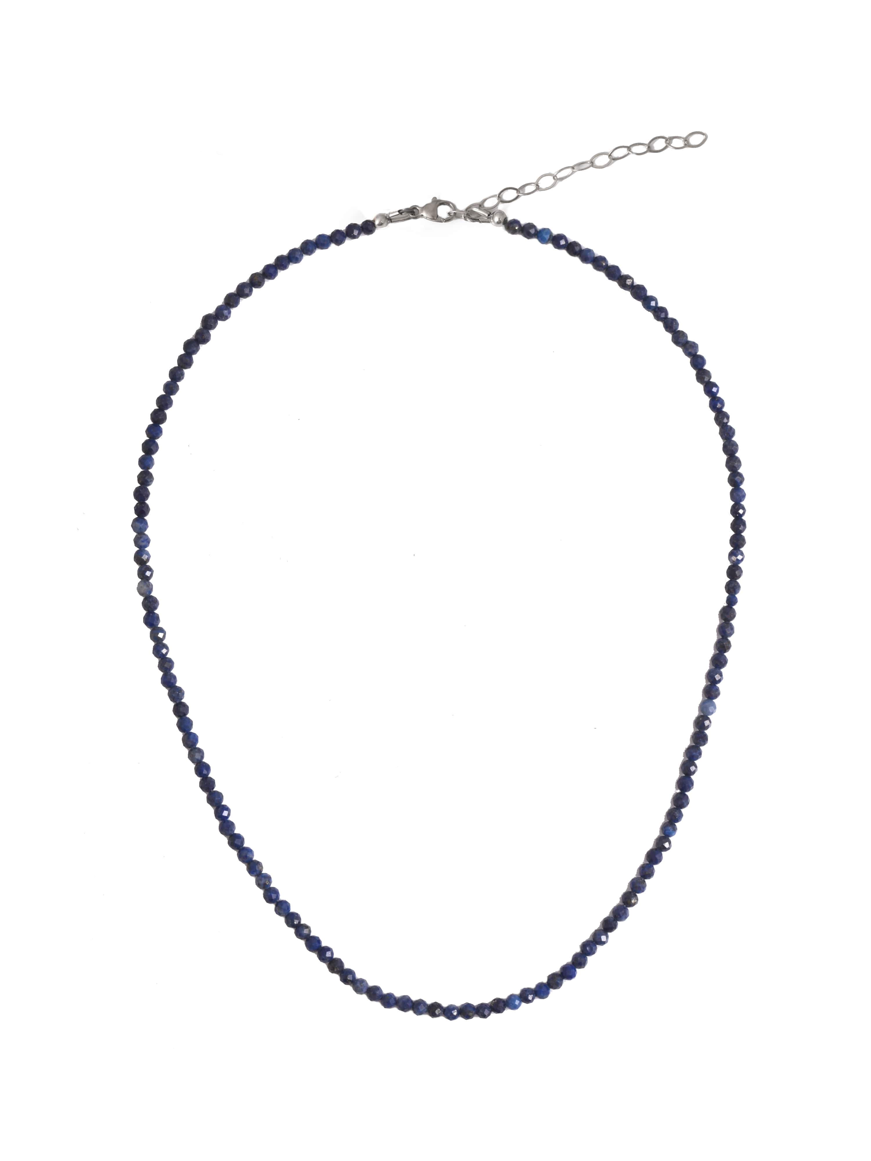 Lapis Dainty Beaded Necklace