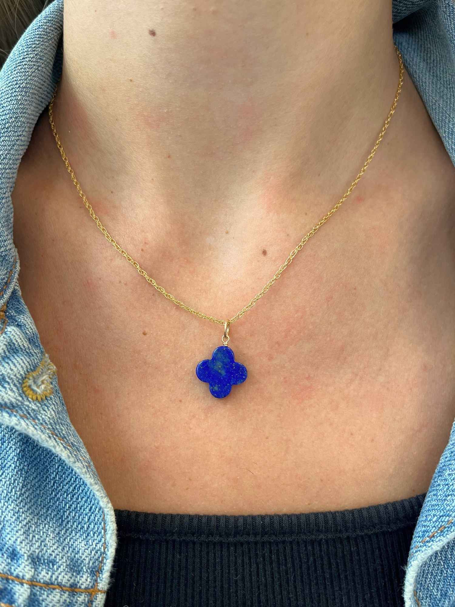 Lapis Lazuli Quatrefoil Charm Small