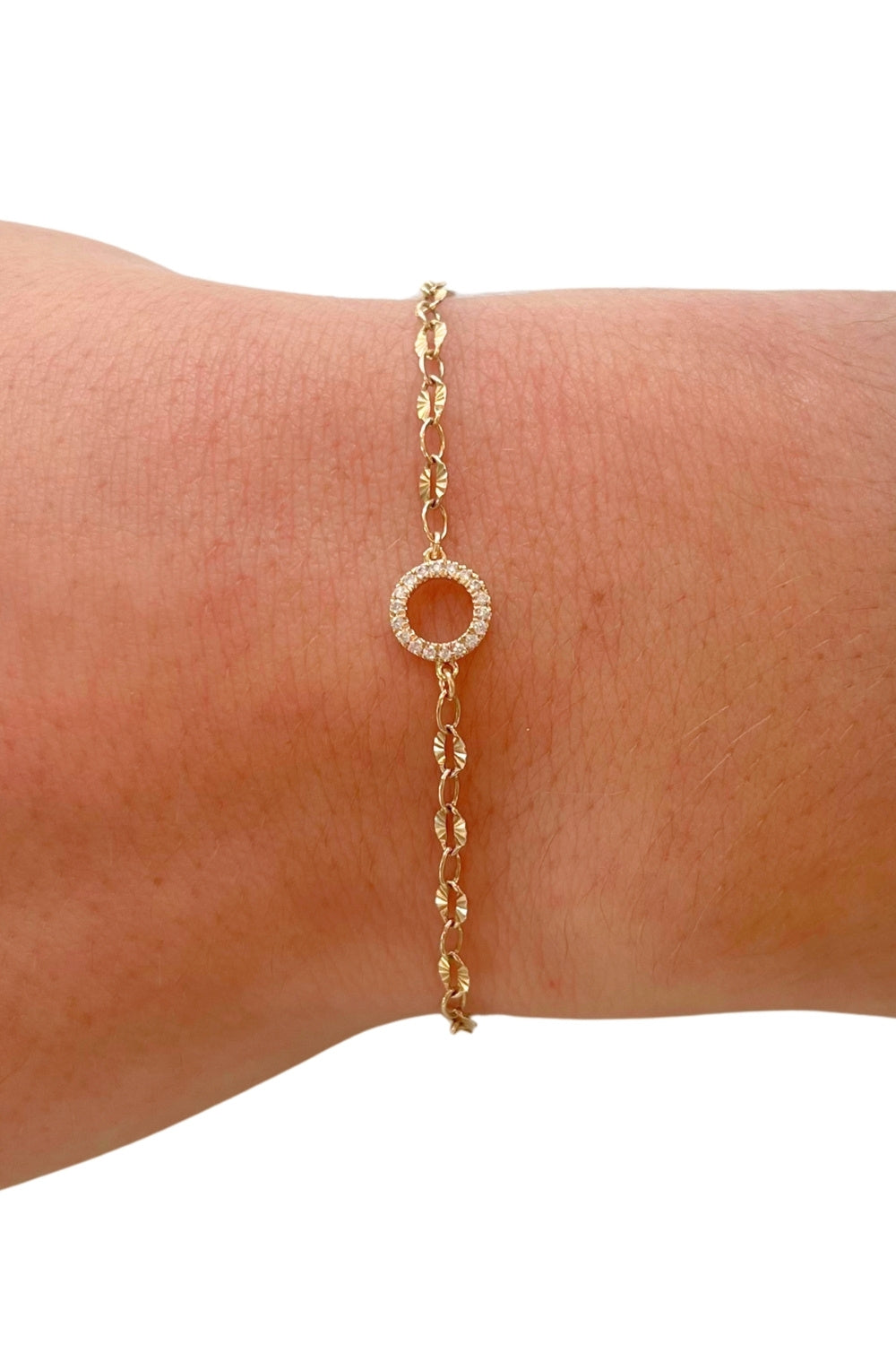 Large Diamond Circle Charm