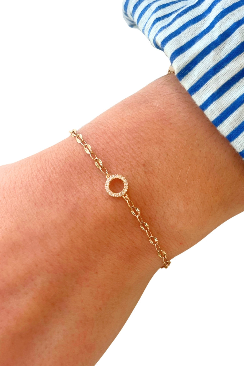 Large Diamond Circle Charm