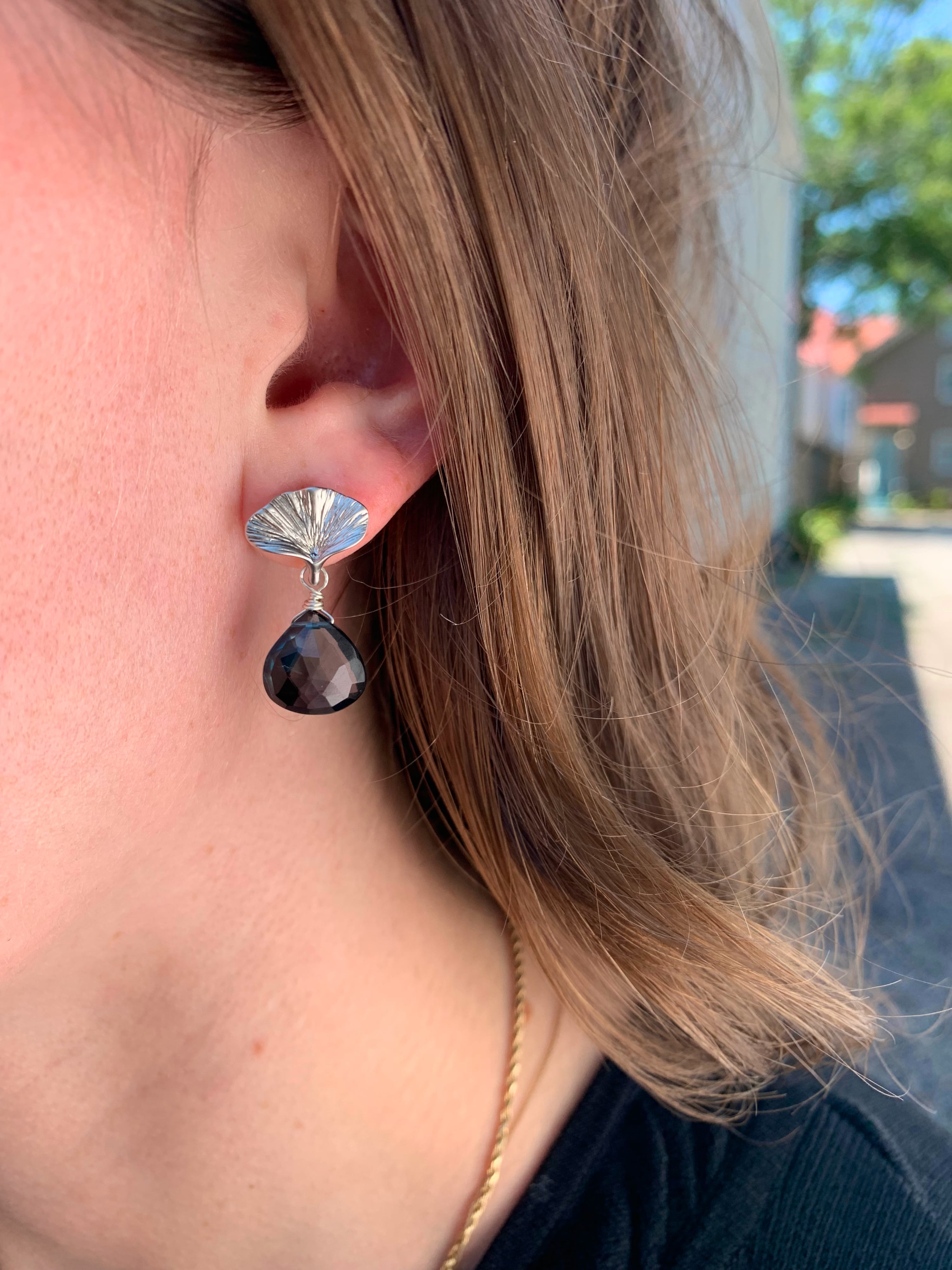 Ginkgo Earrings in London Blue Topaz