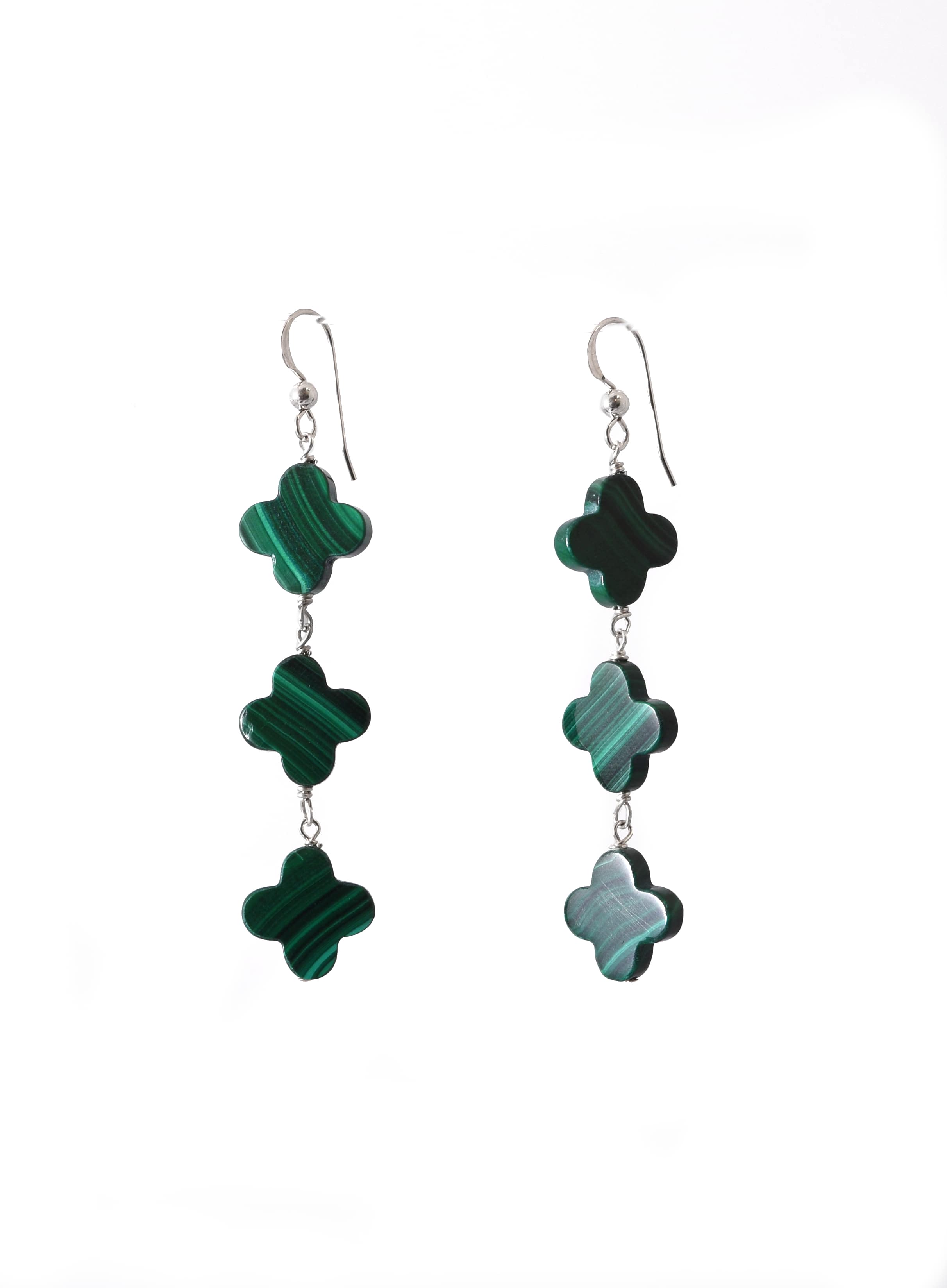 Malachite Quatrefoil Earrings