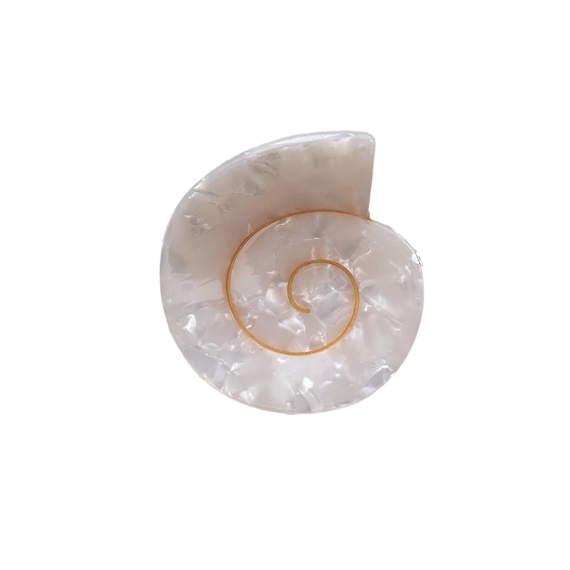 Swirl Mini Claw Clip in White