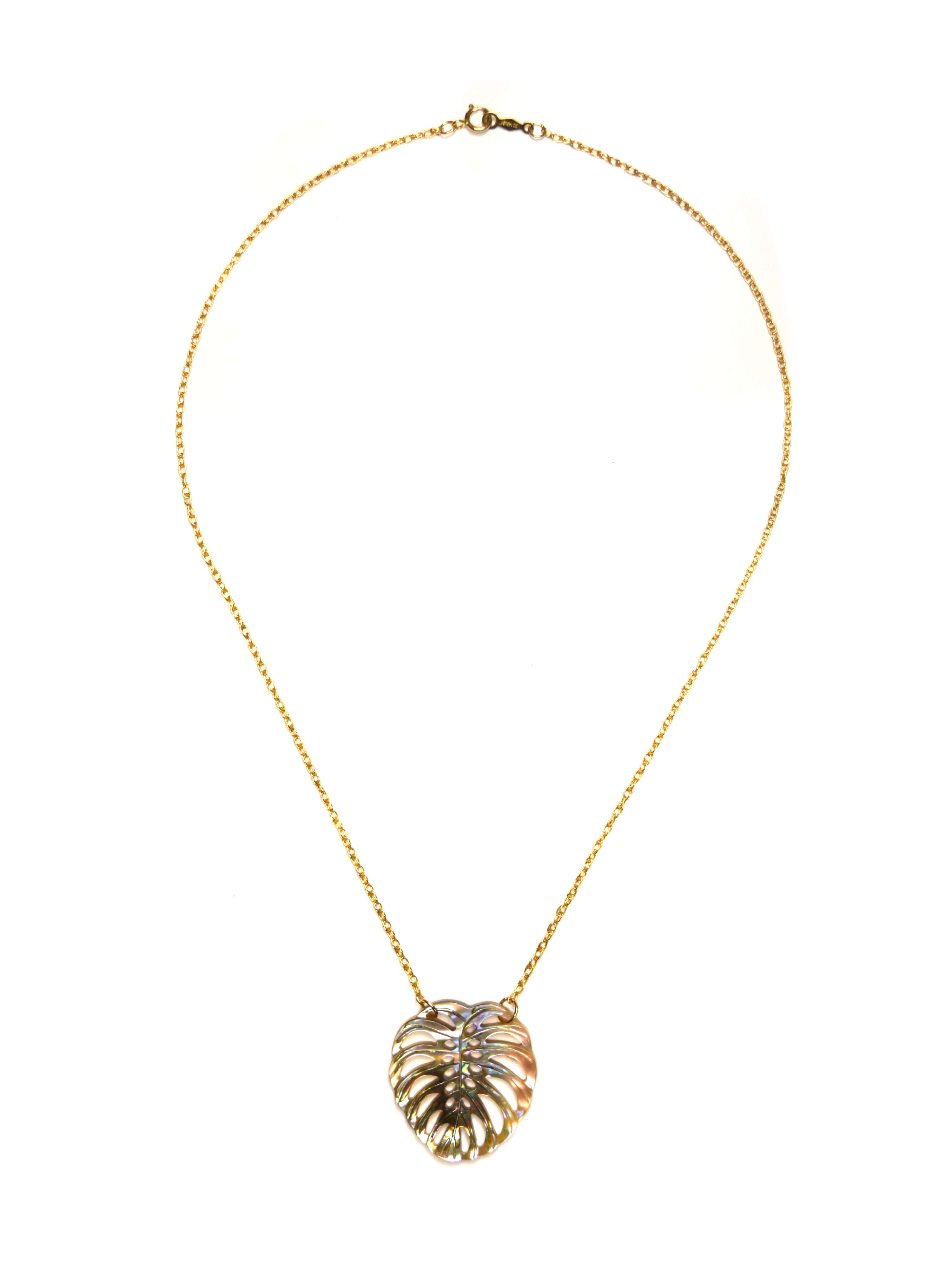 Abalone Monstera Necklace