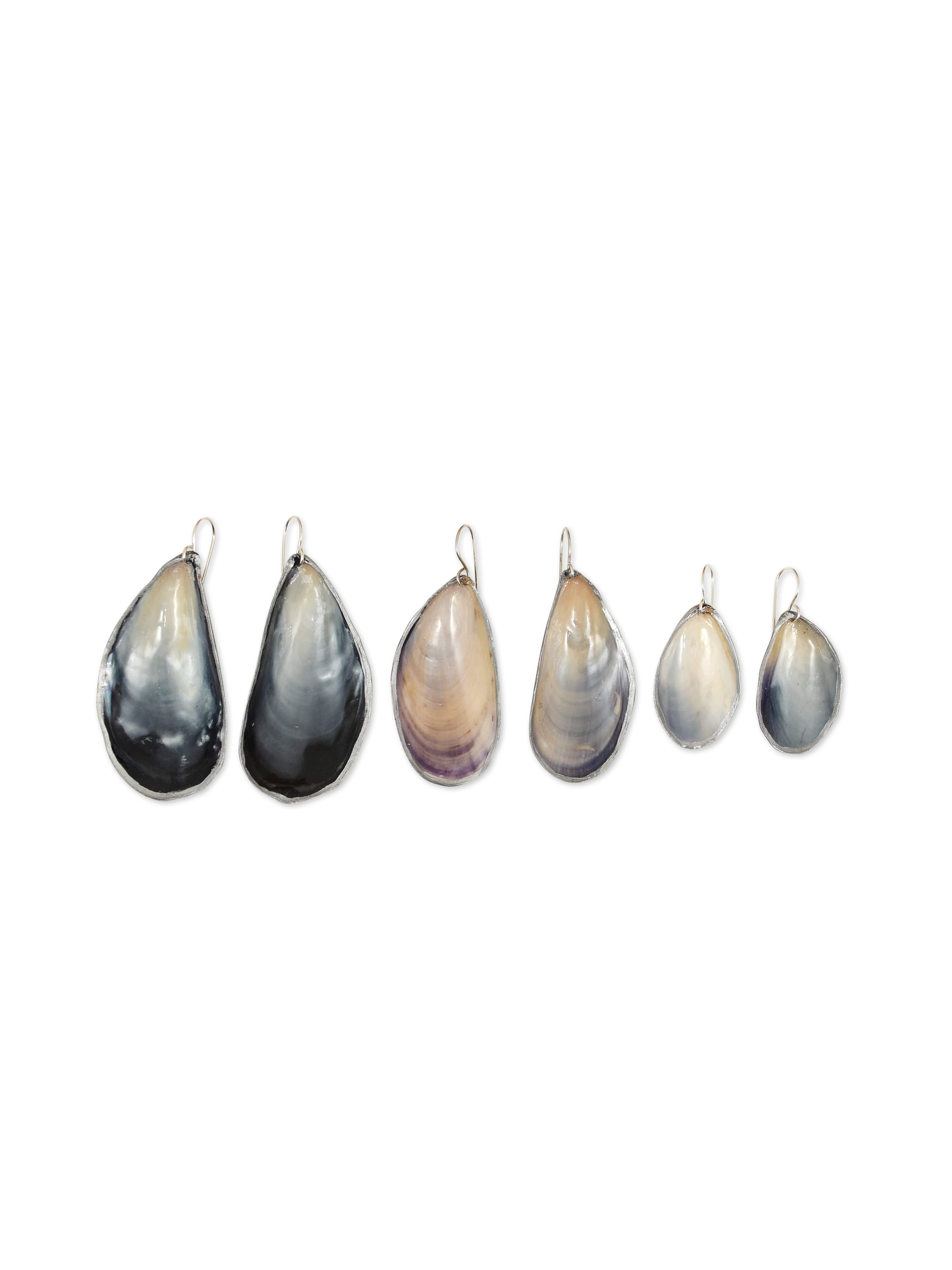 Mussel Earrings in Sterling Silver