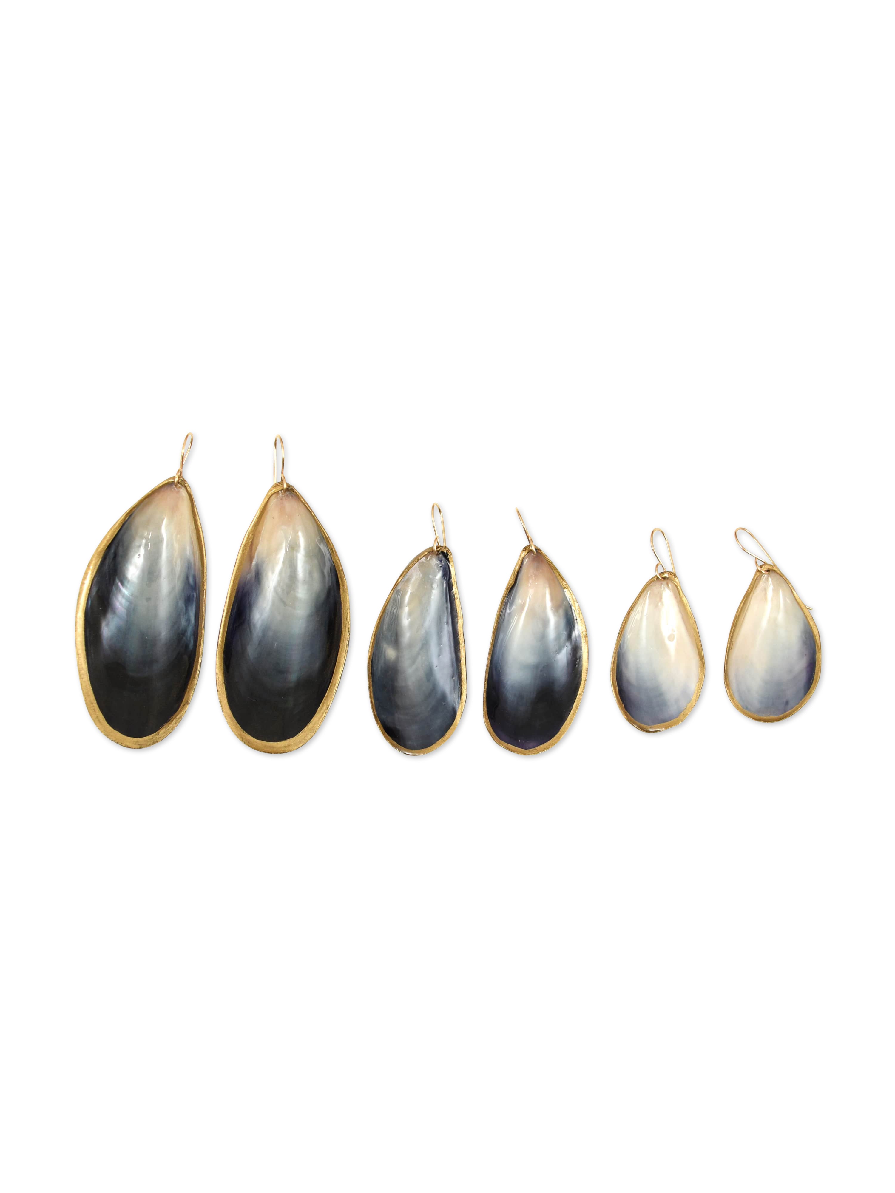 Mussel Earrings in Gold