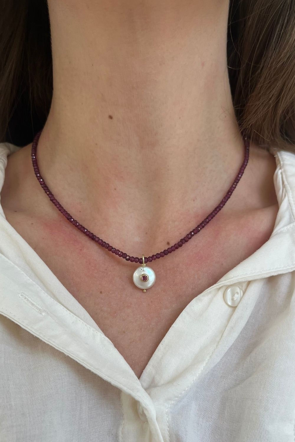 Noelle Necklace in Garnet