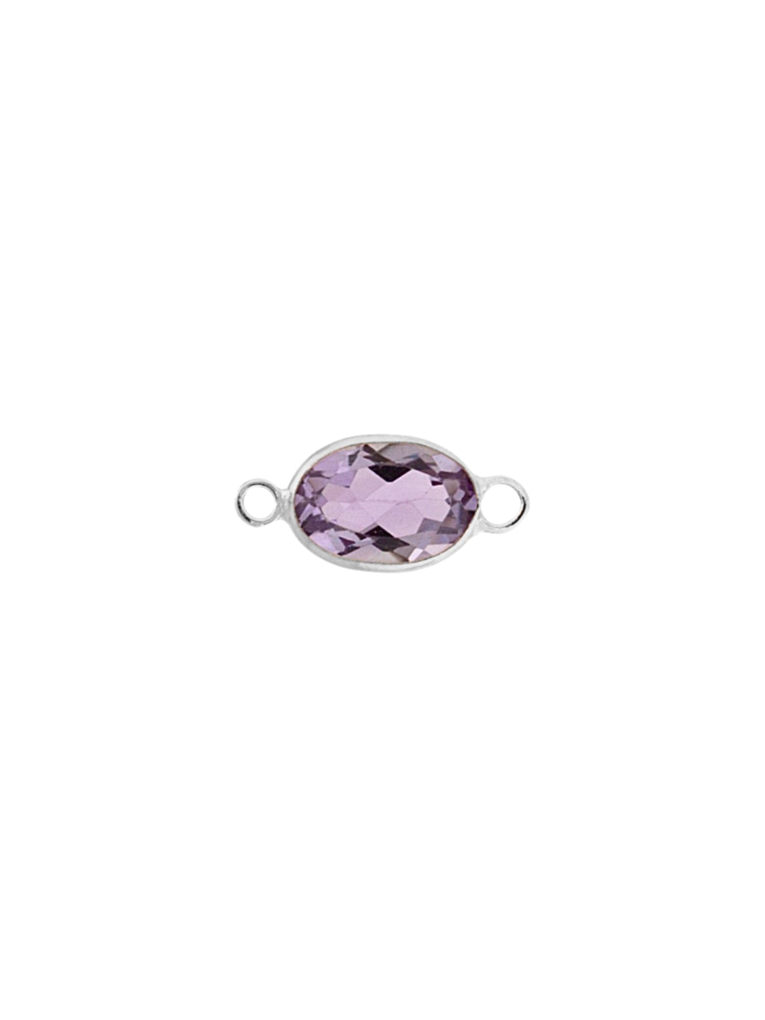 Oval Gemstone Charm in White Gold