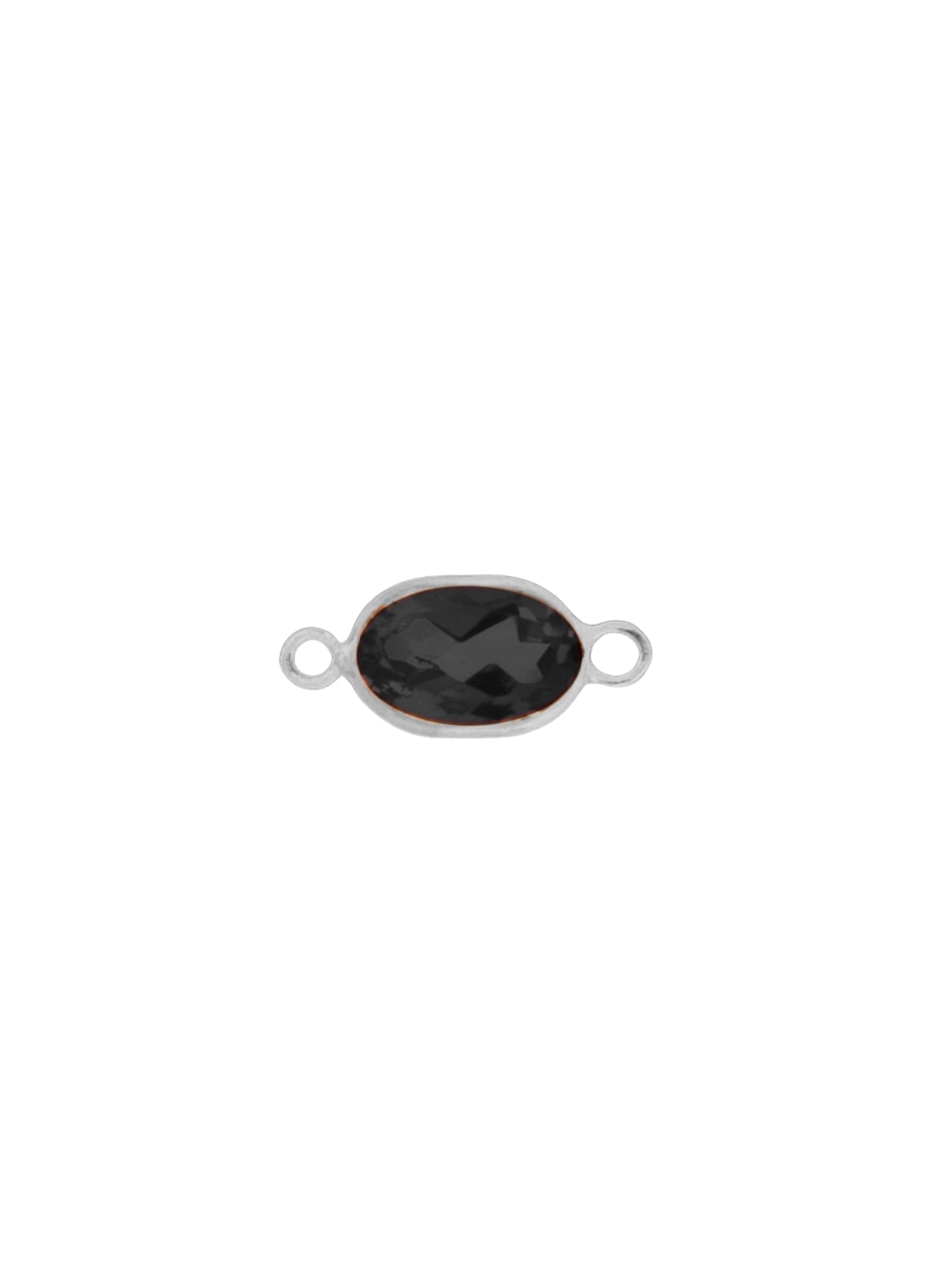 Oval Gemstone Charm in White Gold