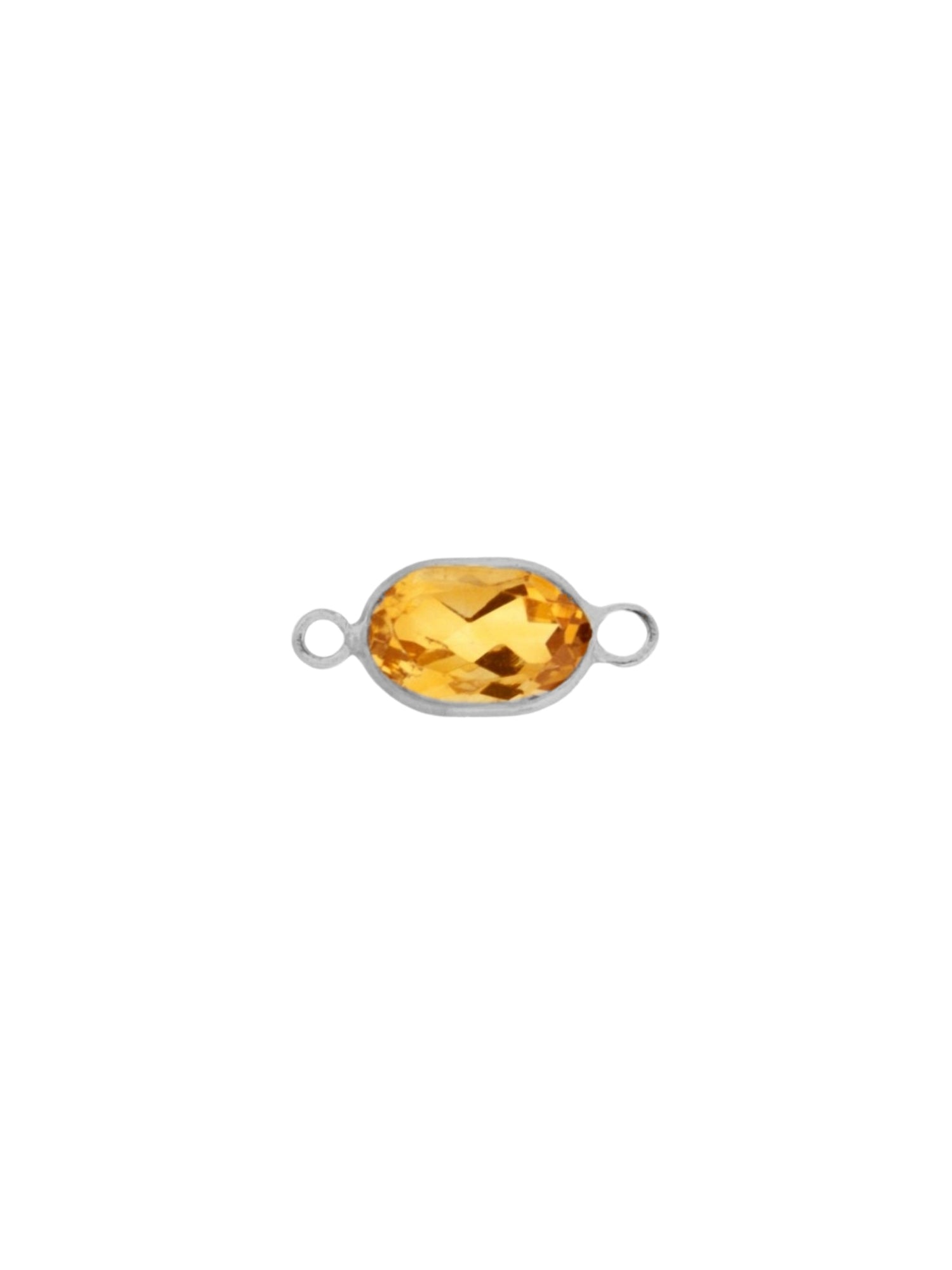 Oval Gemstone Charm in White Gold