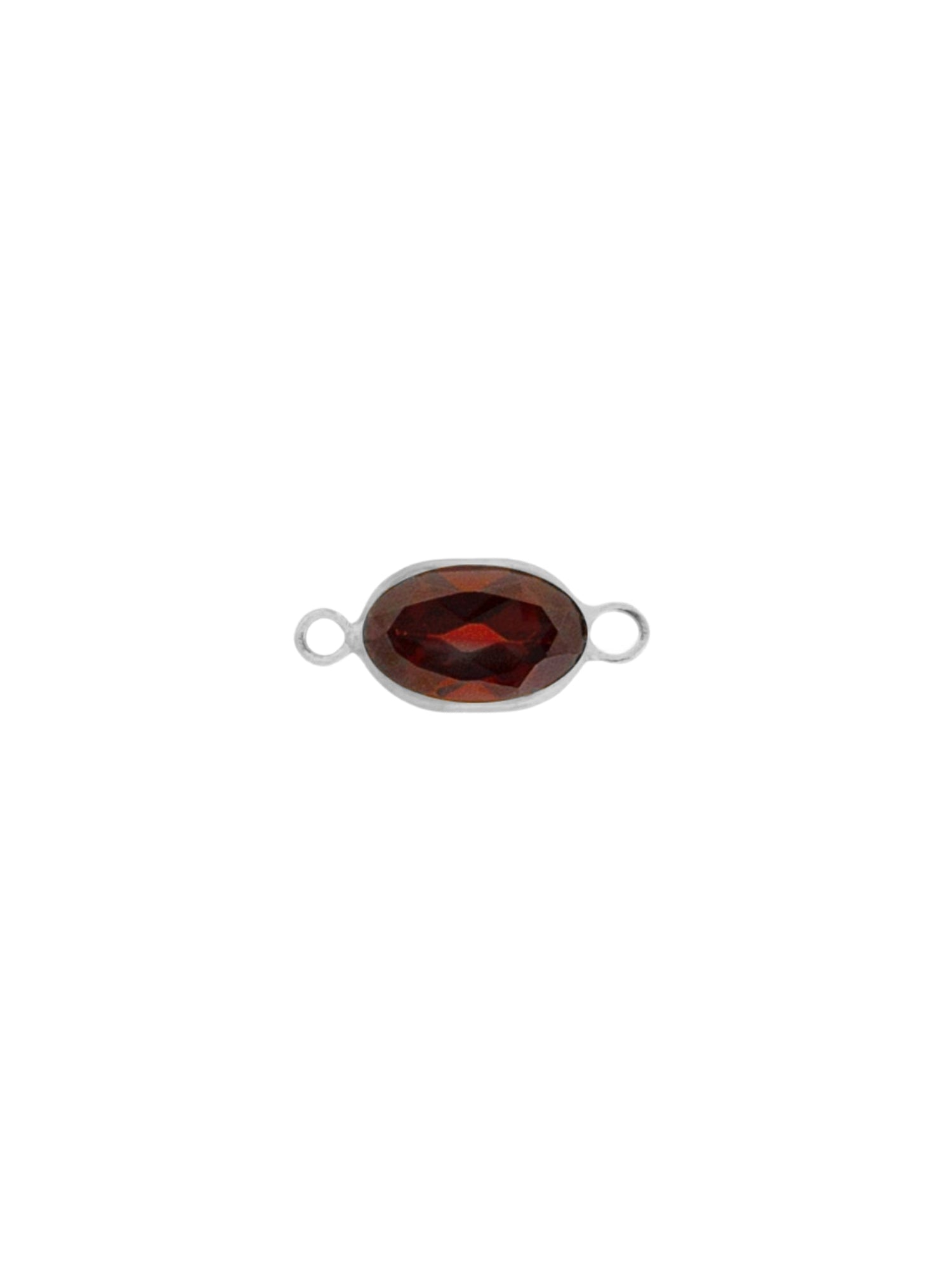 Oval Gemstone Charm in White Gold