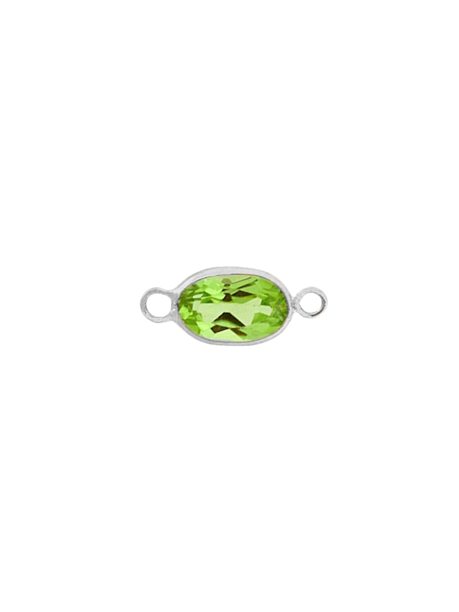 Oval Gemstone Charm in White Gold