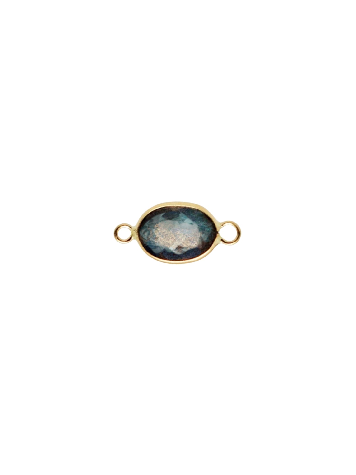 Oval Gemstone Charm in 14kt Yellow Gold
