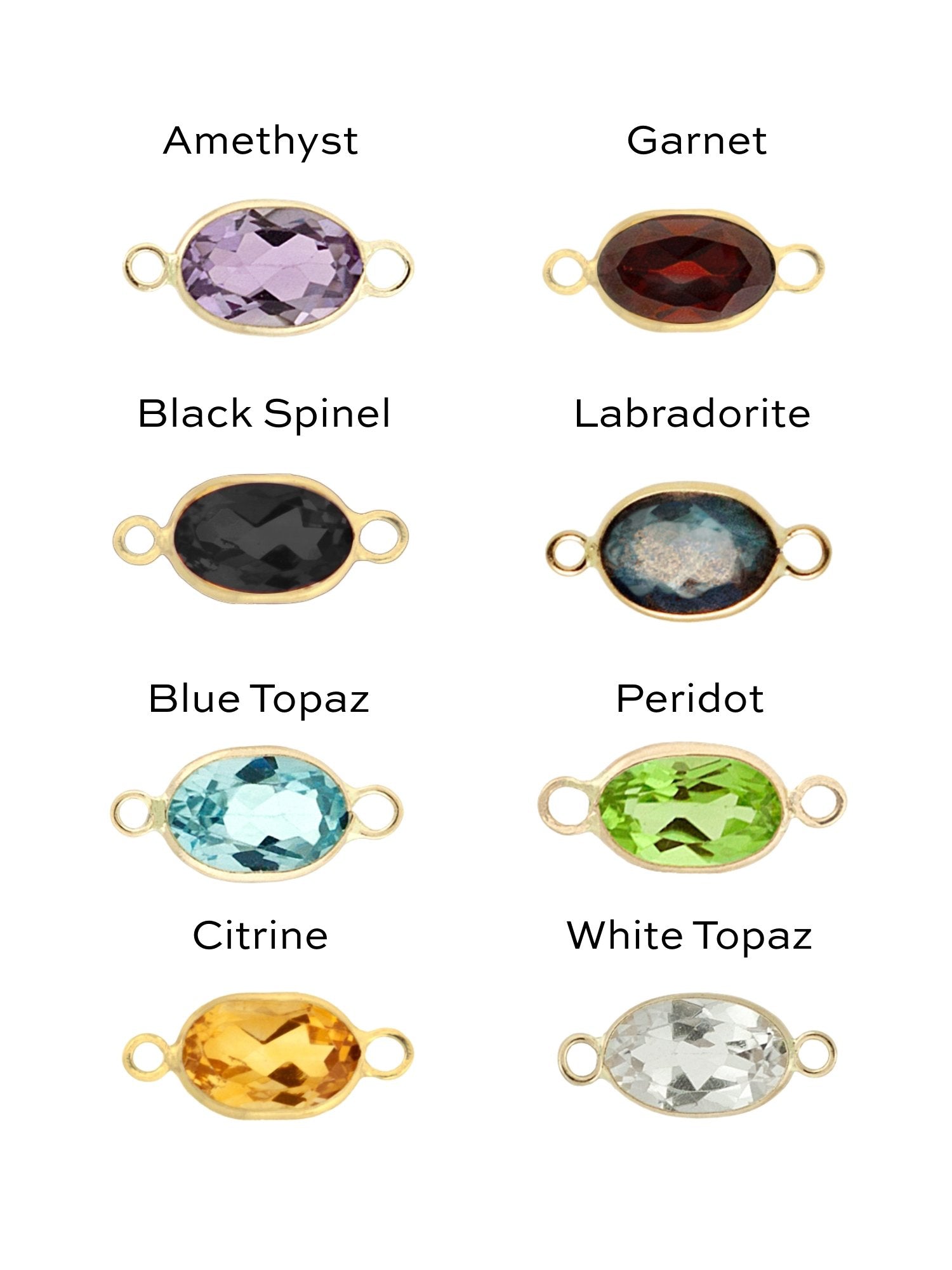 Oval Gemstone Charm in 14kt Yellow Gold
