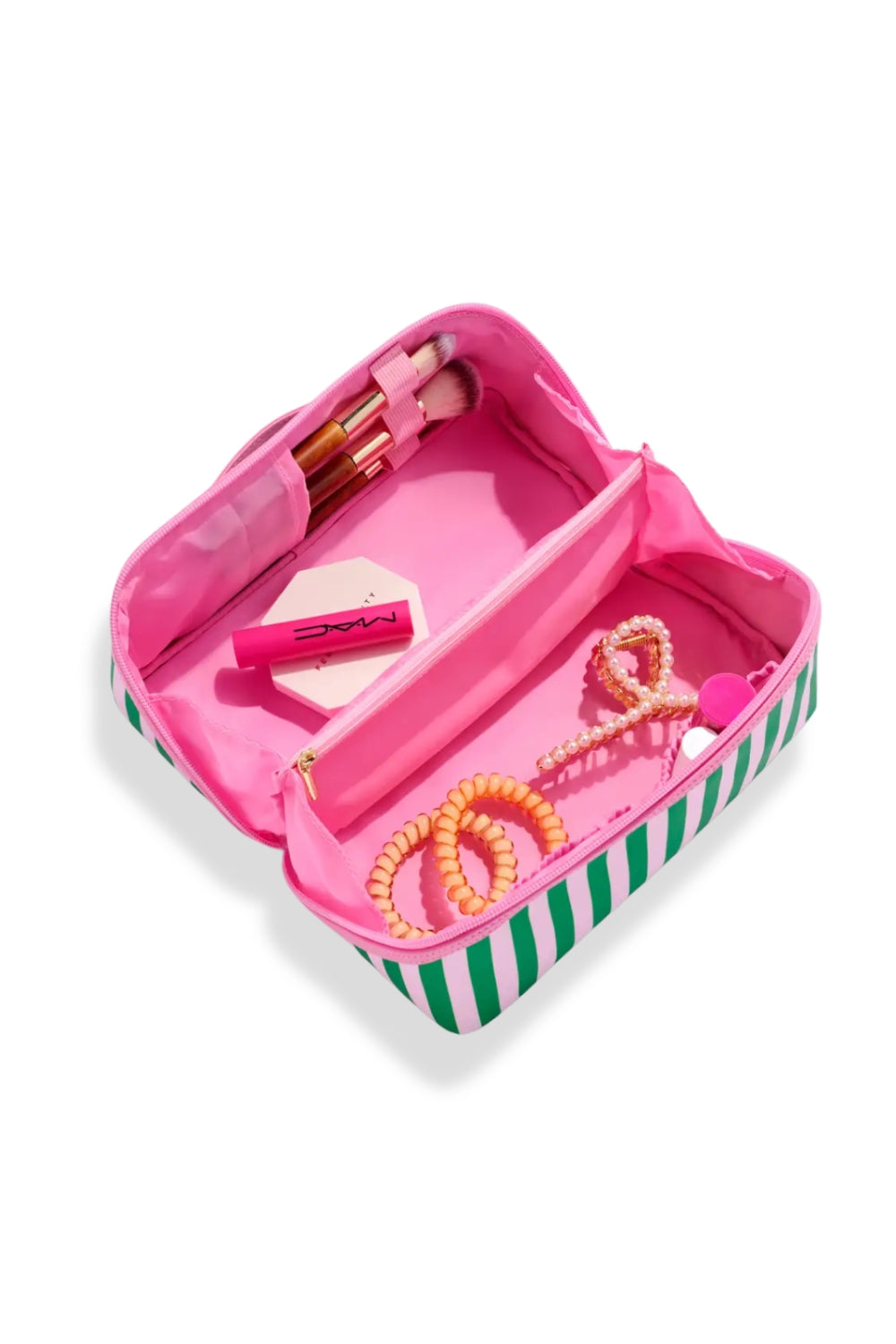 Palm Striped Cosmetic Bag