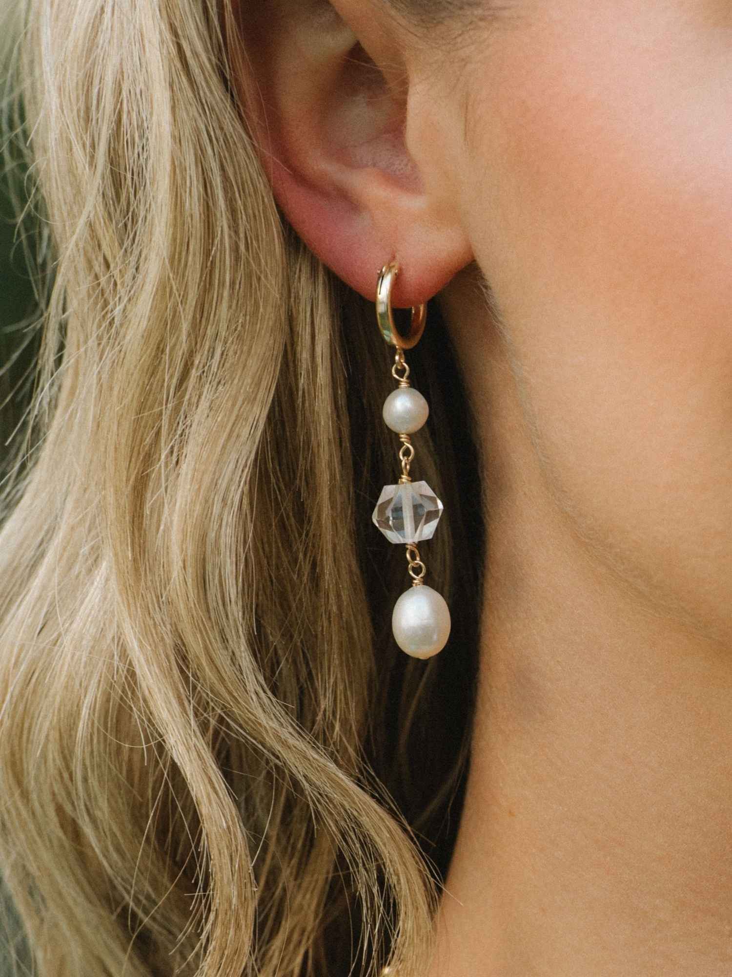 Palmer Pearl Hoop Earrings