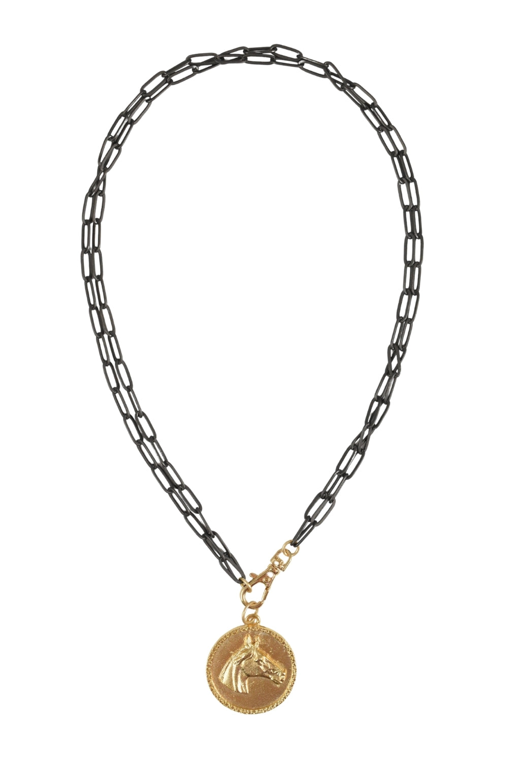 Matte Black Paperclip Necklace