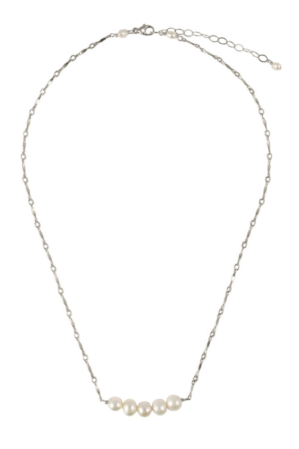 Pearl Bar Necklace in sterling silver