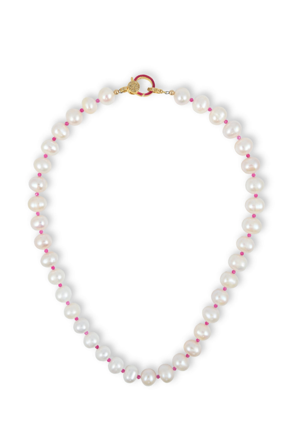 Pearl Confetti Necklace in Pink