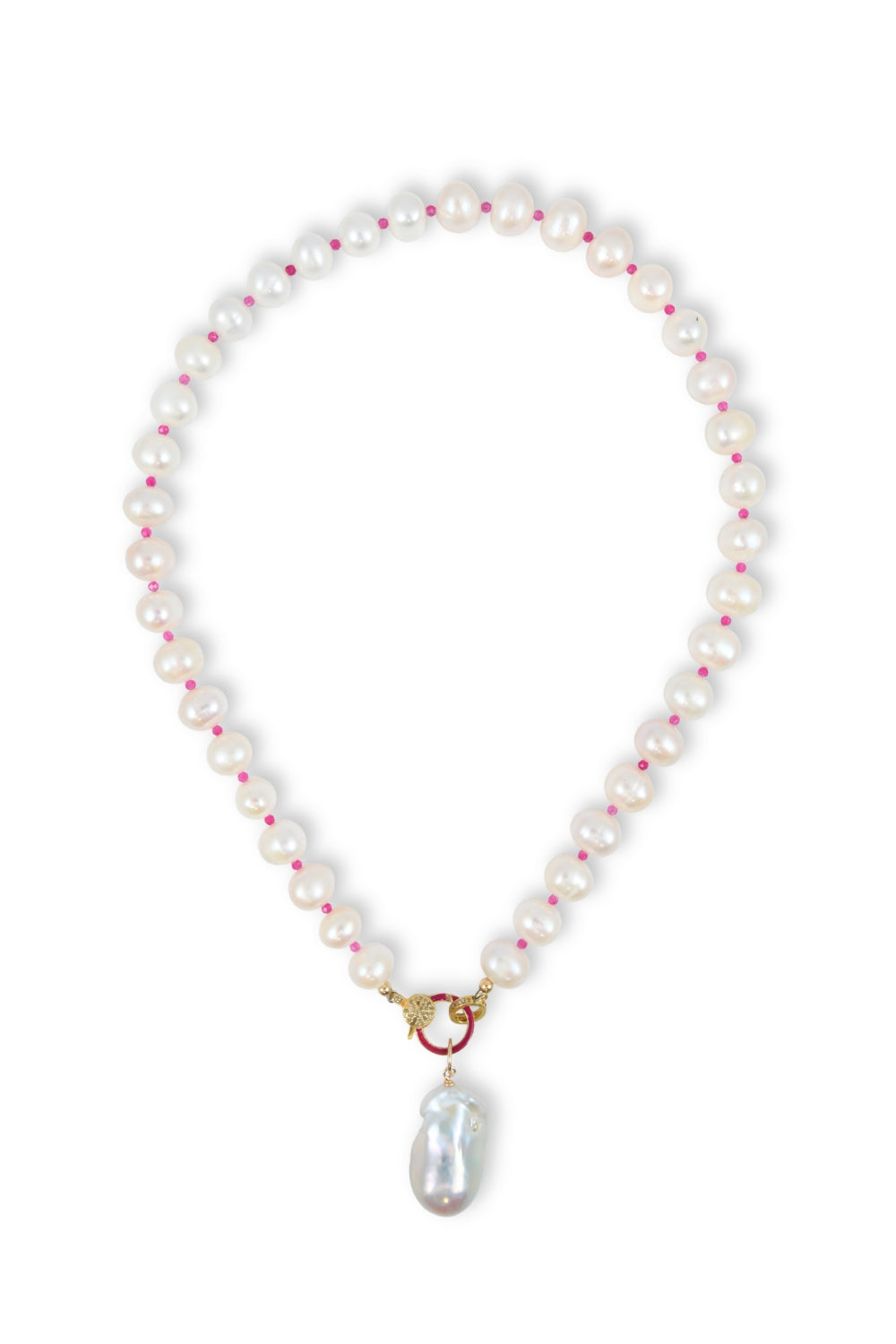 Pearl Confetti Necklace in Pink