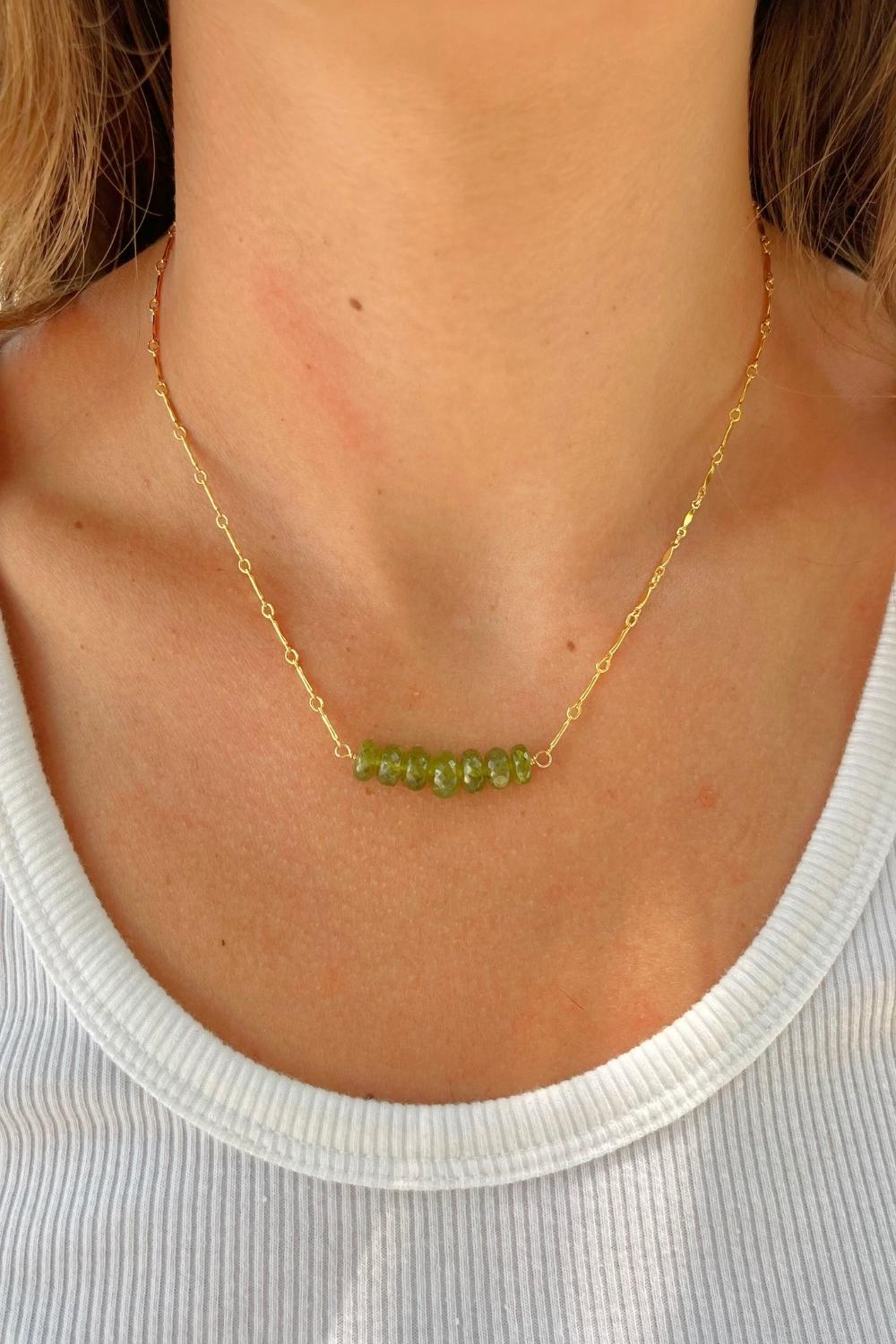 Peridot Bar Necklace