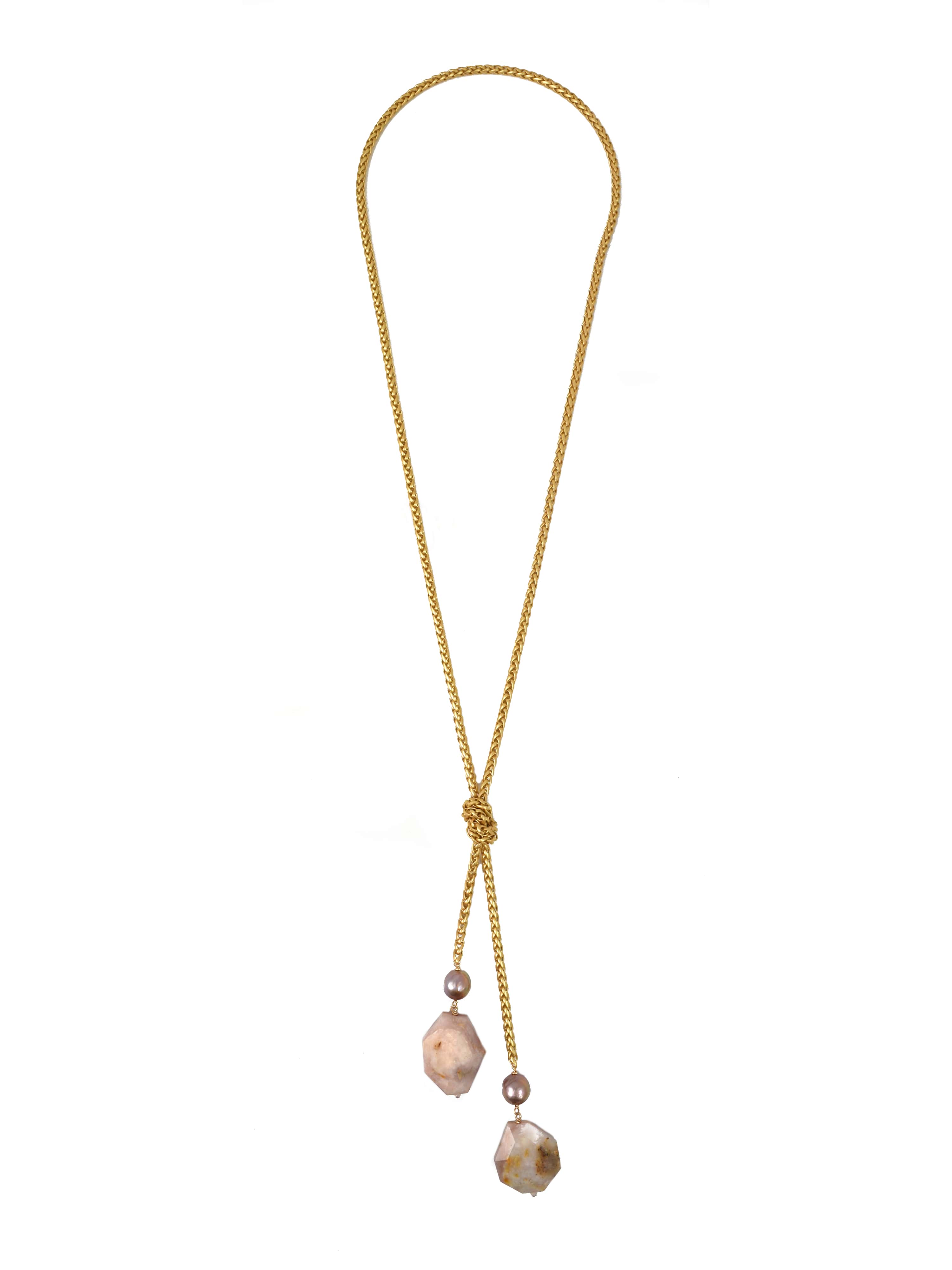 Pink Opal Lariat Necklace