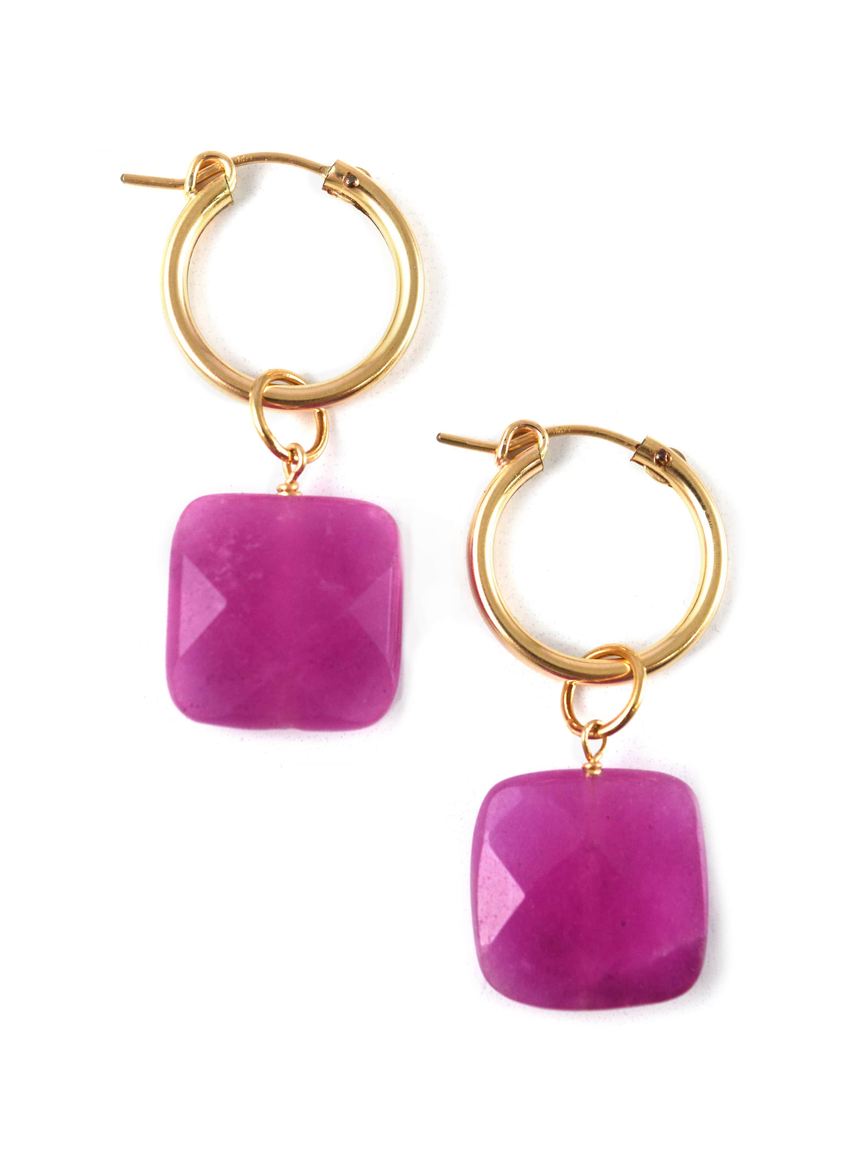Purple Jade Square Charm