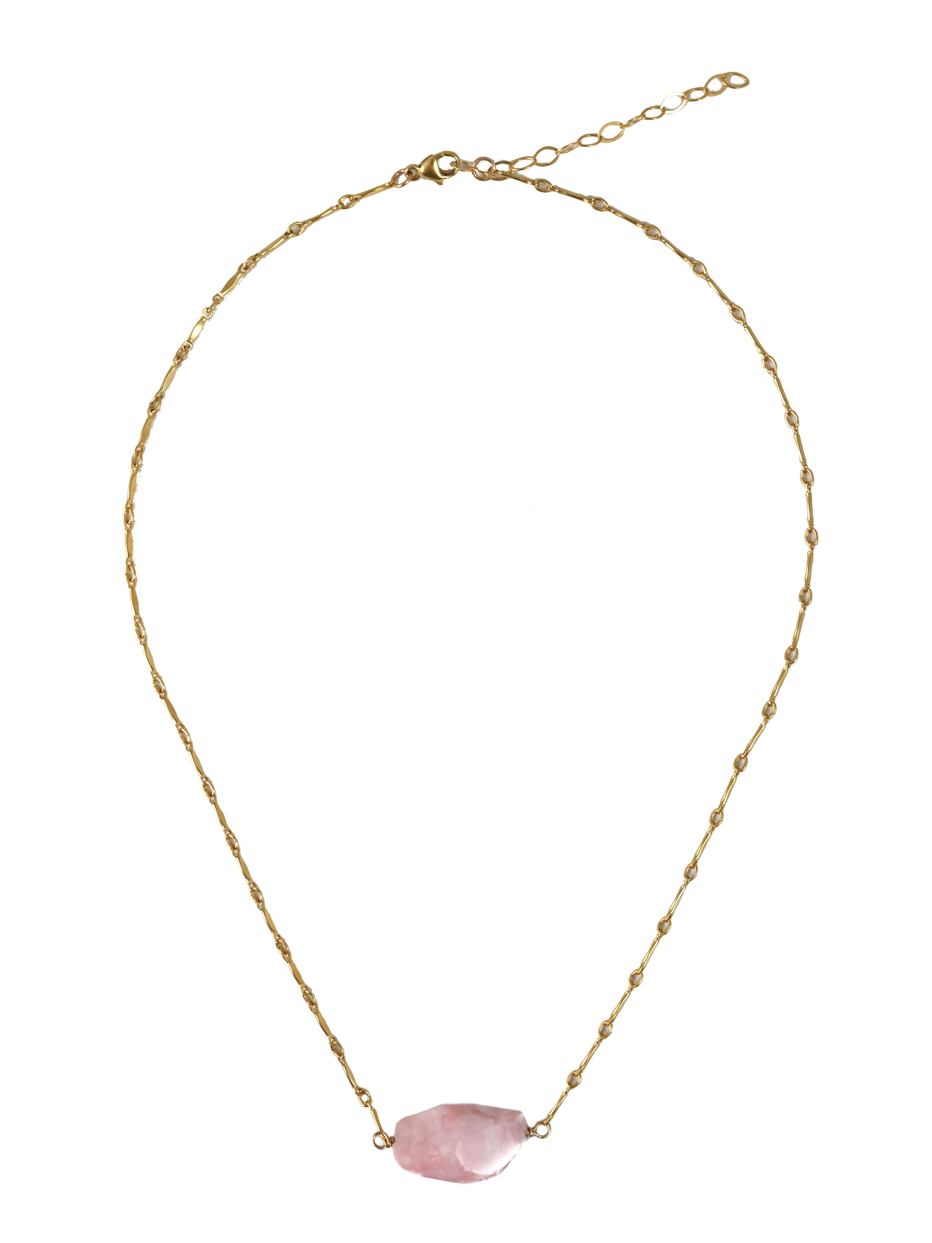 Pink Peruvian Opal Dainty Necklace