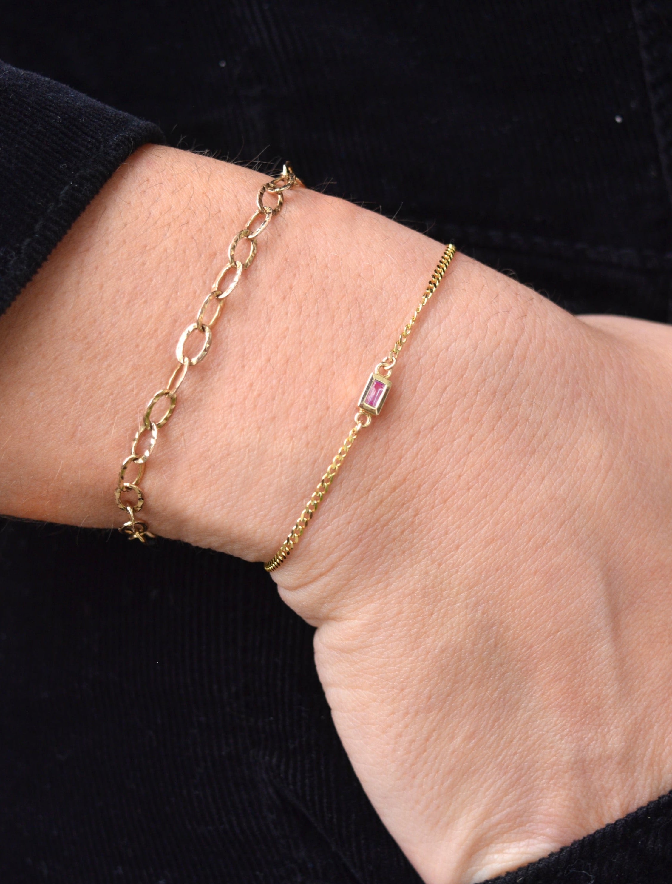 Baguette Charms in 14kt Gold