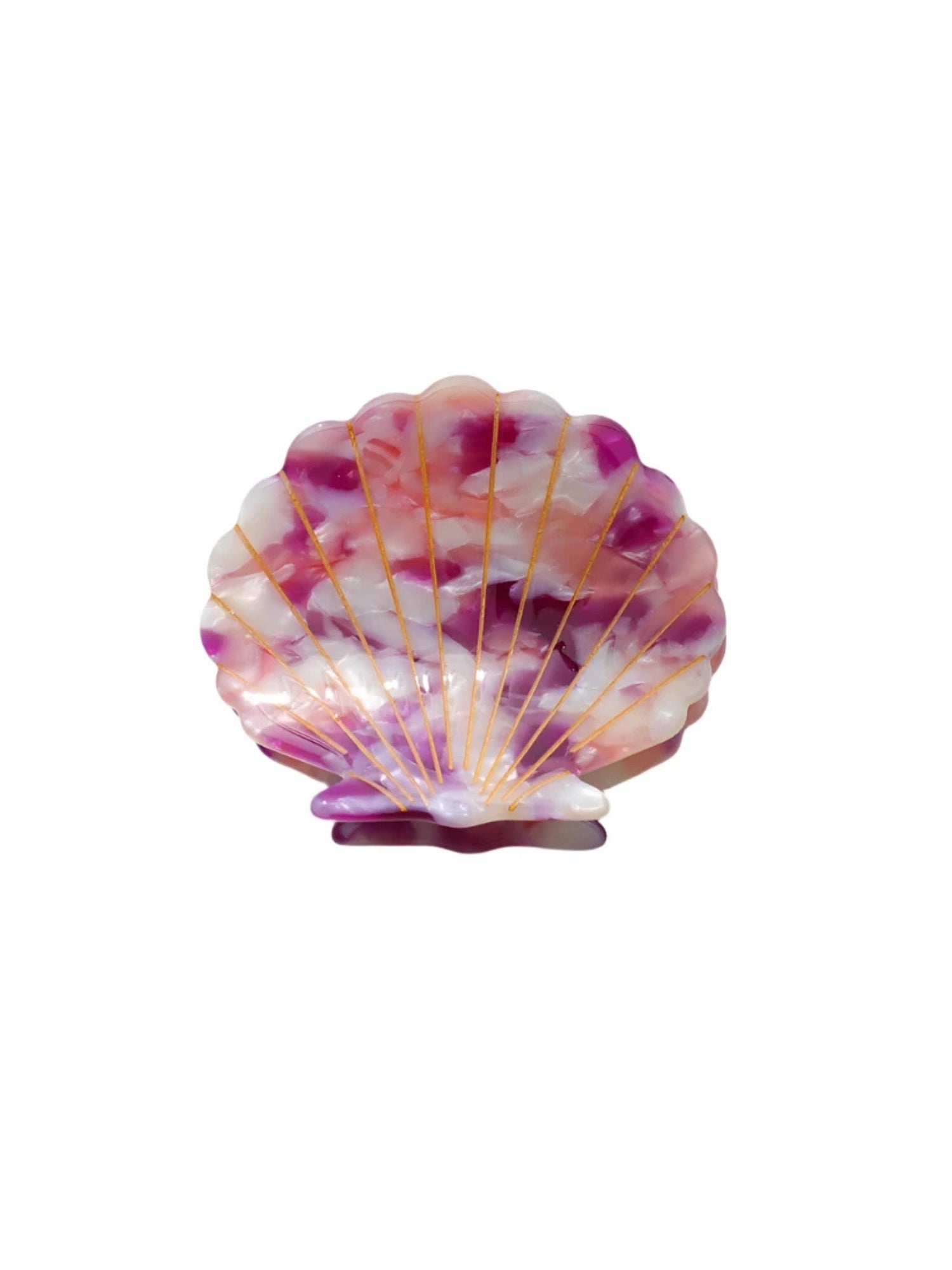 Scallop Shell Claw Clip in Speckled Purple